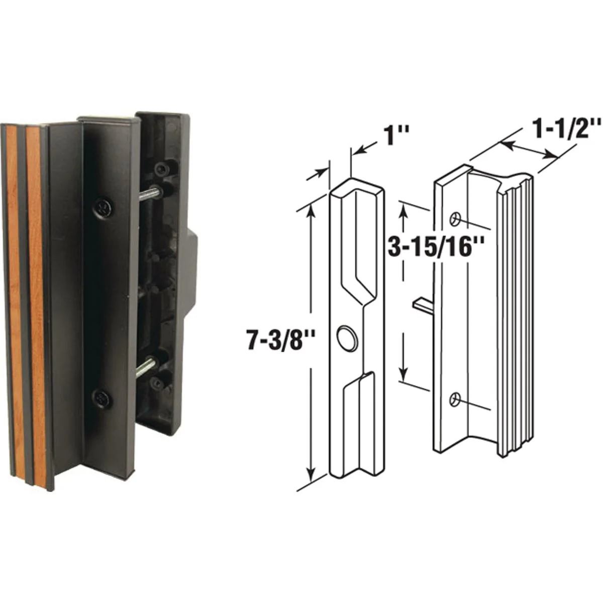 Professional Prime-Line Mortise Sliding Patio Door Handle Set Soft