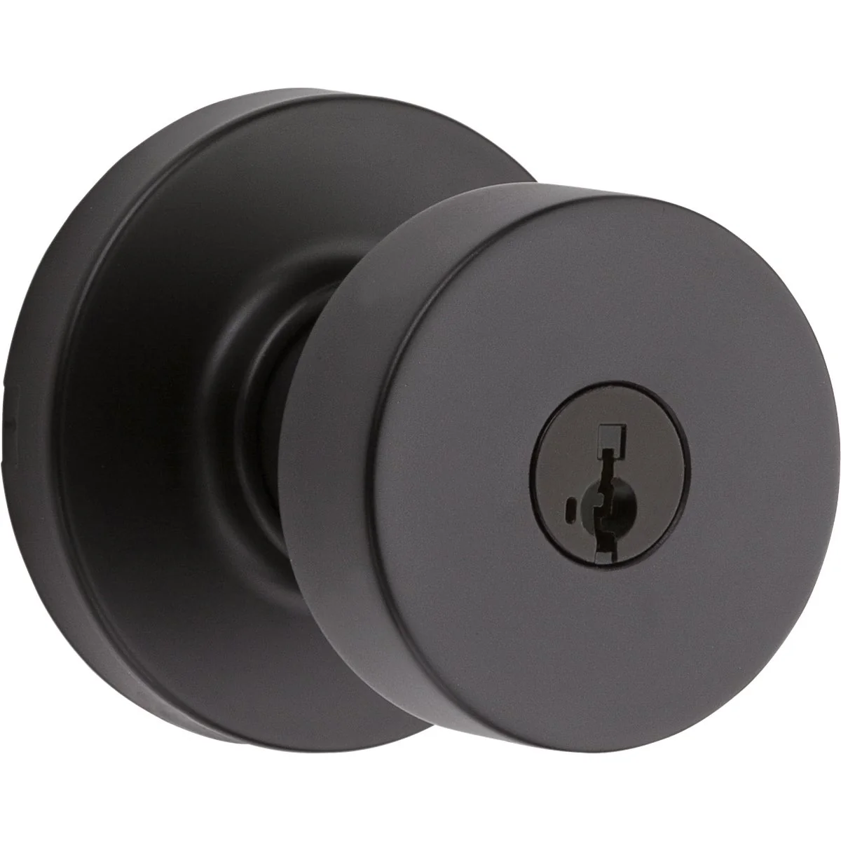Advanced Kwikset Pismo Contempoaray Matte Black Entry Knob with Smart Key Sophisticated
