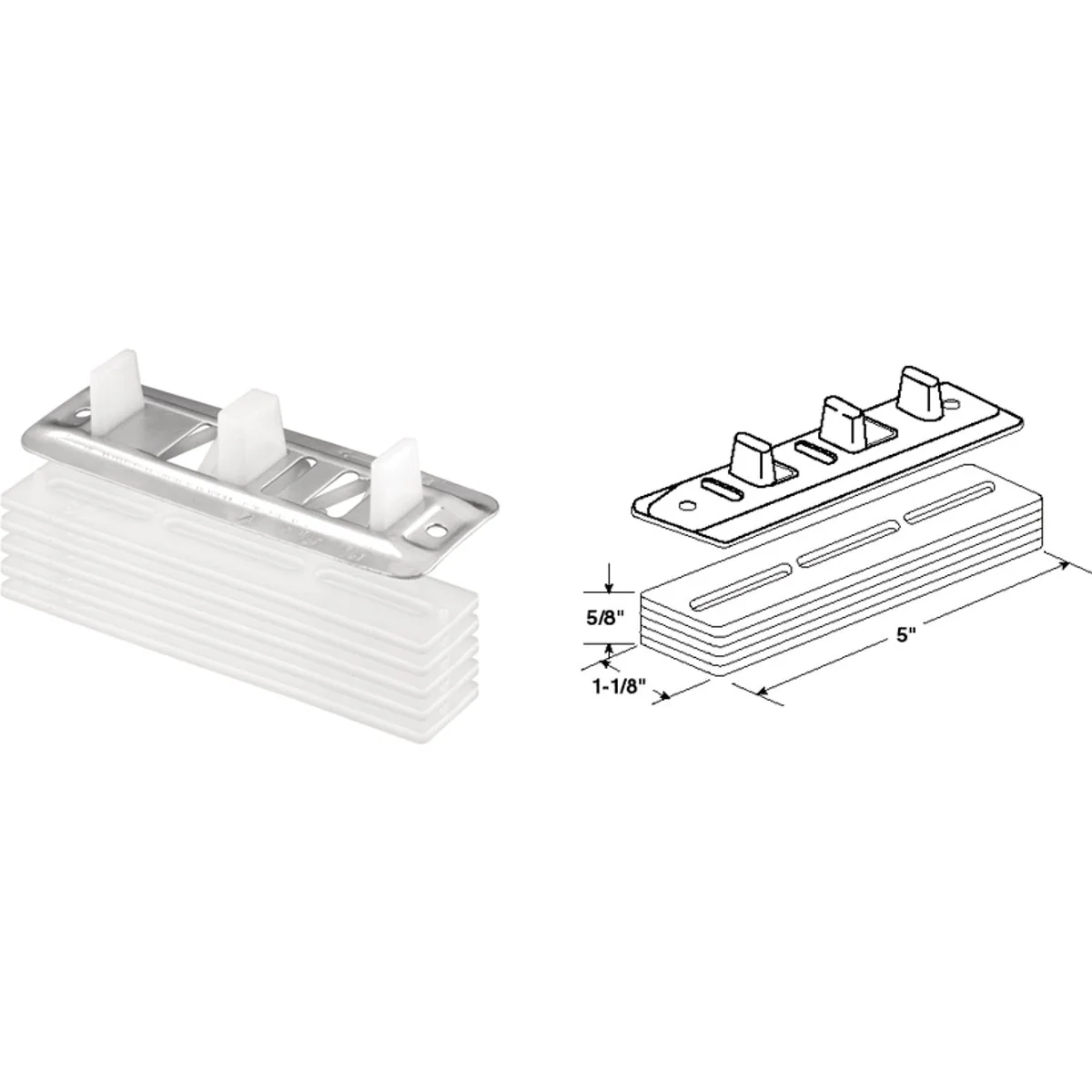 High-Grade Prime-Line Bypass Door Guide Carpet Risers Classic