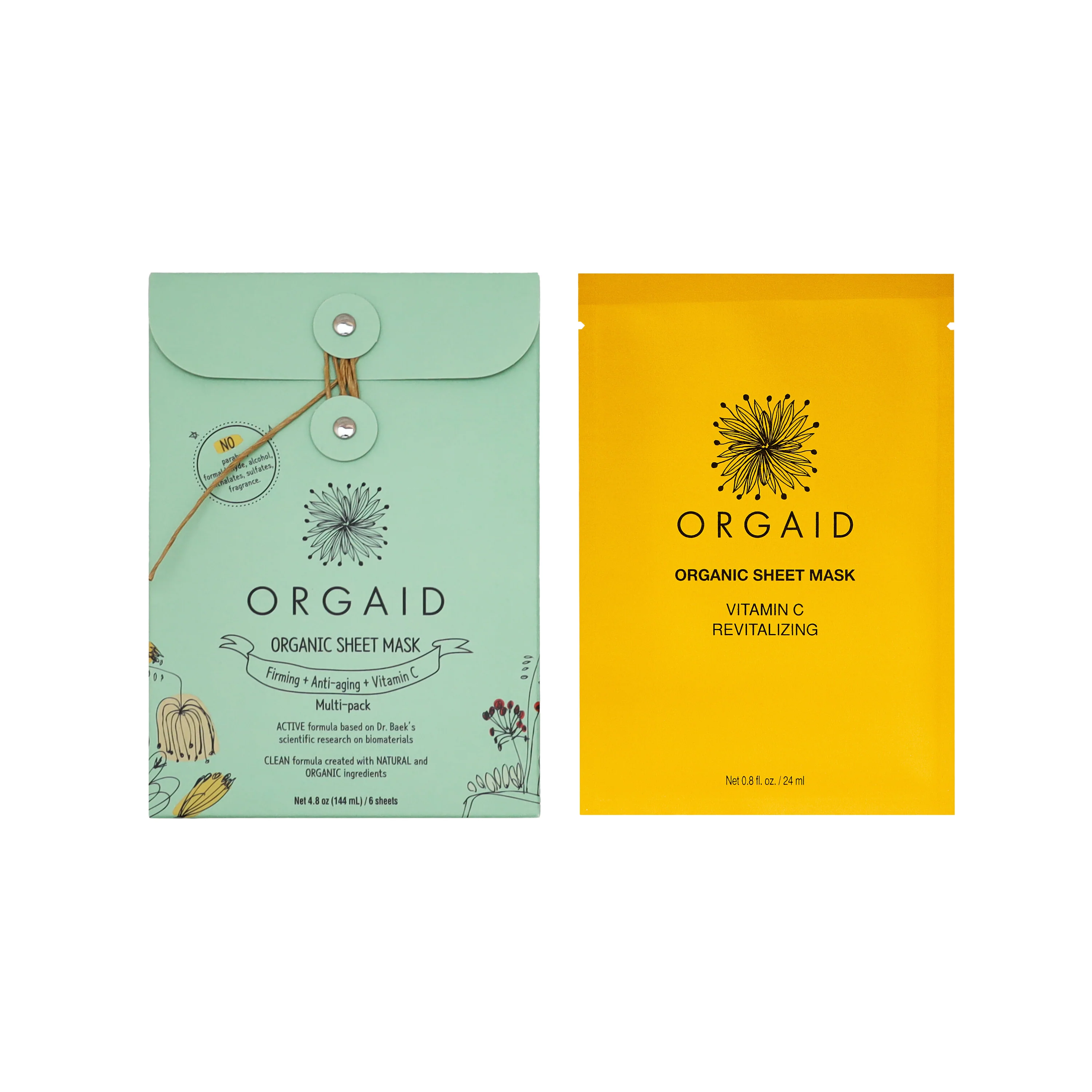 Responsible ORGAID Buy Organic Sheet Mask Multi-Pack Get Vitamin C Revitalizing Organic Sheet Mask Selected