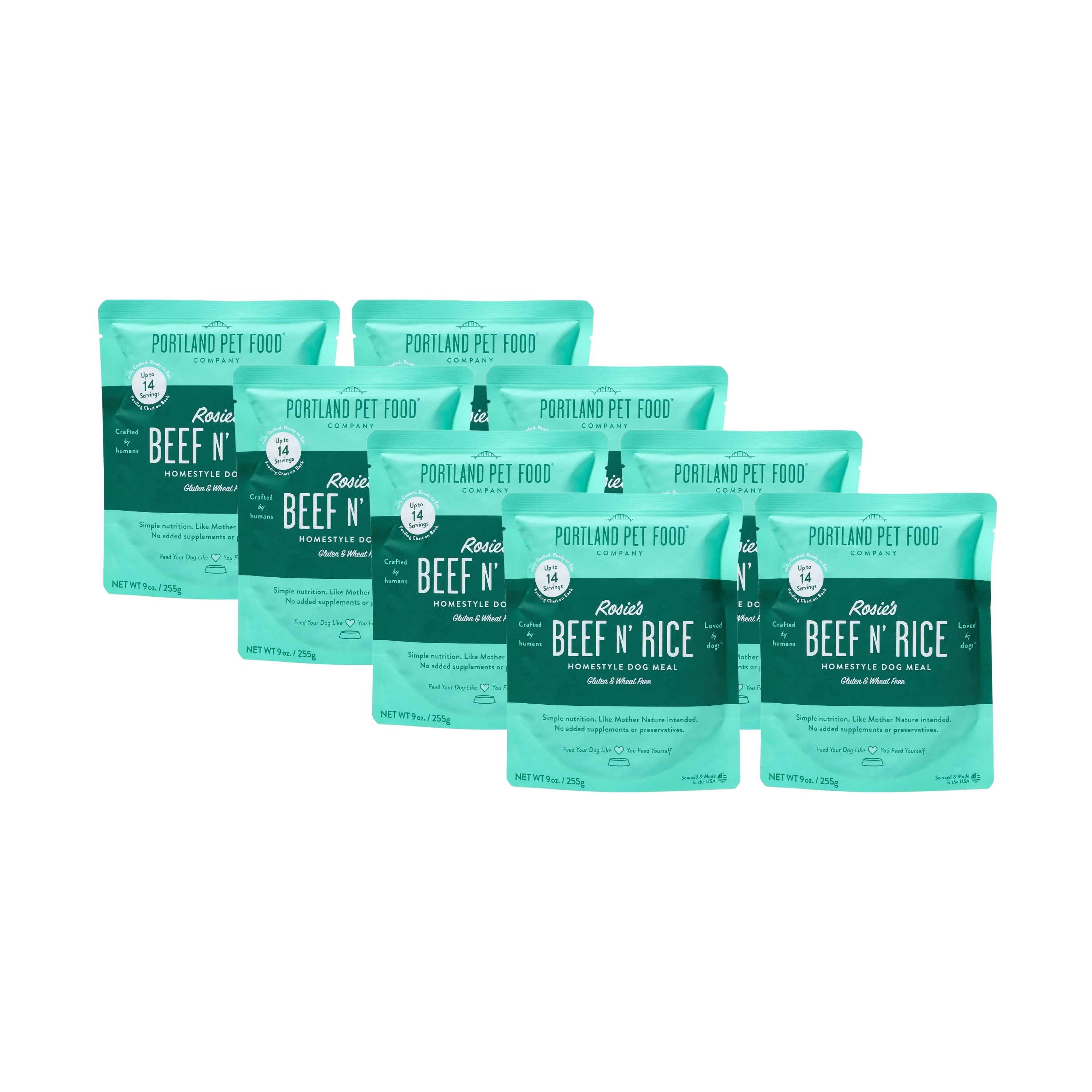 Detailed Portland Pet Food Company Rosie's Beef N' Rice Human-Grade Dog Meal Mixer or Meal Topper 9 oz Pouches Durable
