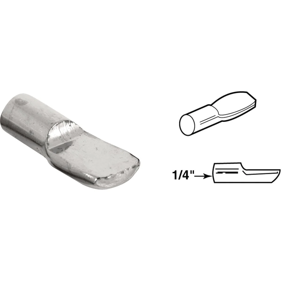 Fashionable Prime-Line 1 4 In. Nickel Spoon-Style Shelf Support Peg 8-Count Convenient