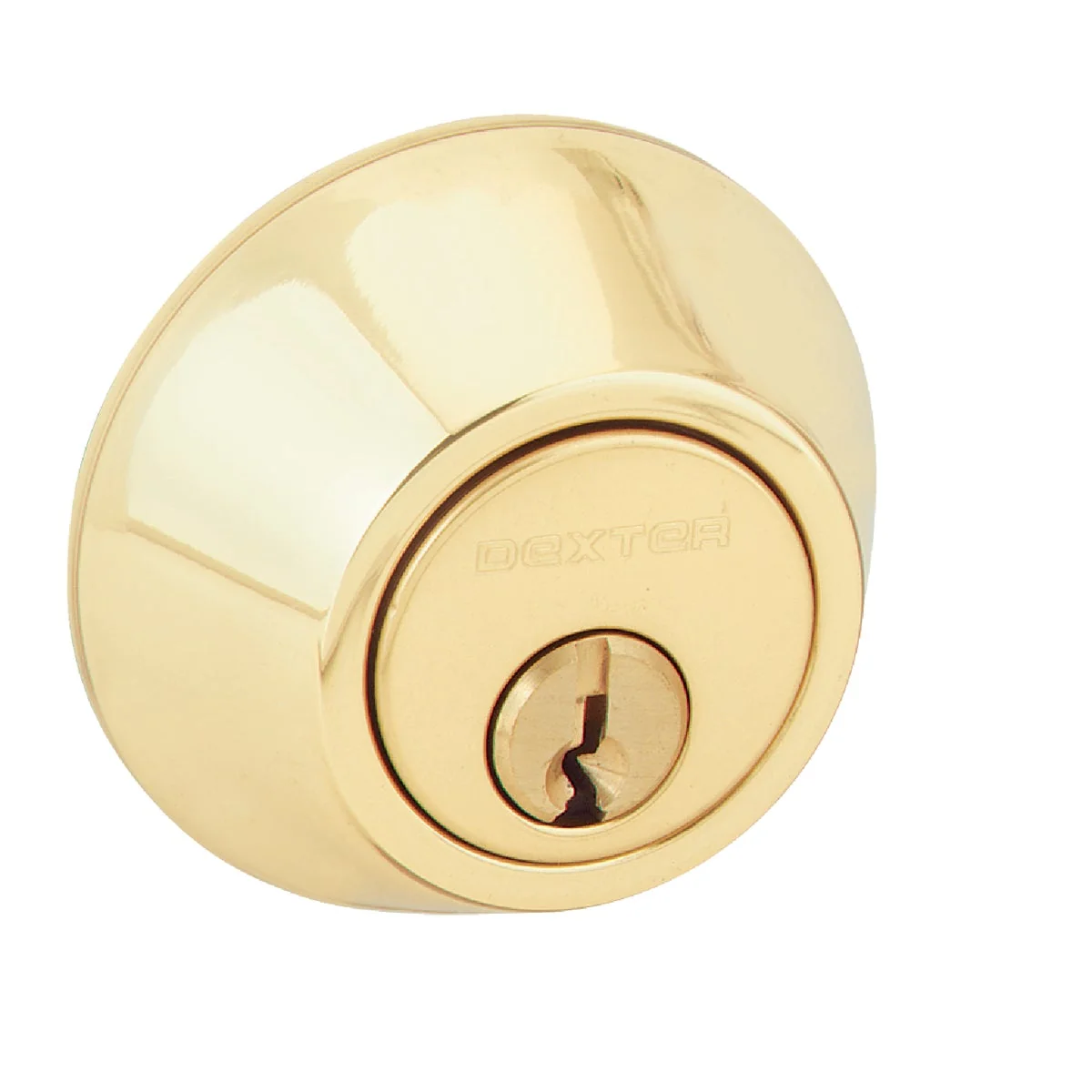 Elite Dexter Bright Brass Single Cylinder Deadbolt Clean