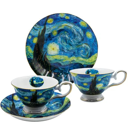 Pure Floral Tea Cups Saucers Set of 2 2 Count Certified