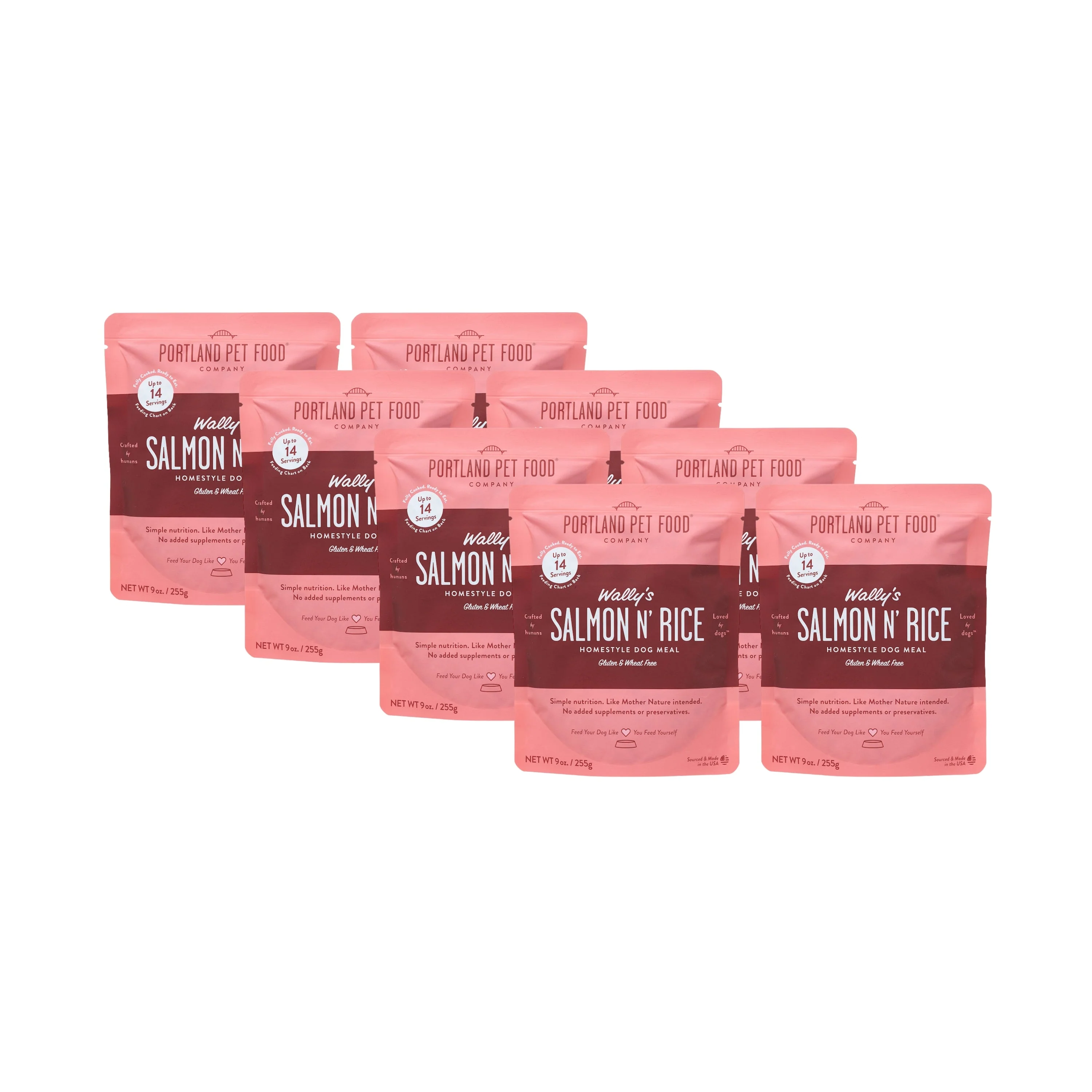High-Quality Portland Pet Food Company Wally's Salmon N' Rice Human-Grade Dog Meal Mixer or Meal Topper 9 oz Pouches Practical