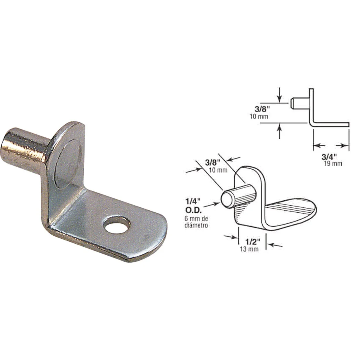 Healthy Prime-Line 1 4 In. Nickel Shelf Support 8-Count Functional