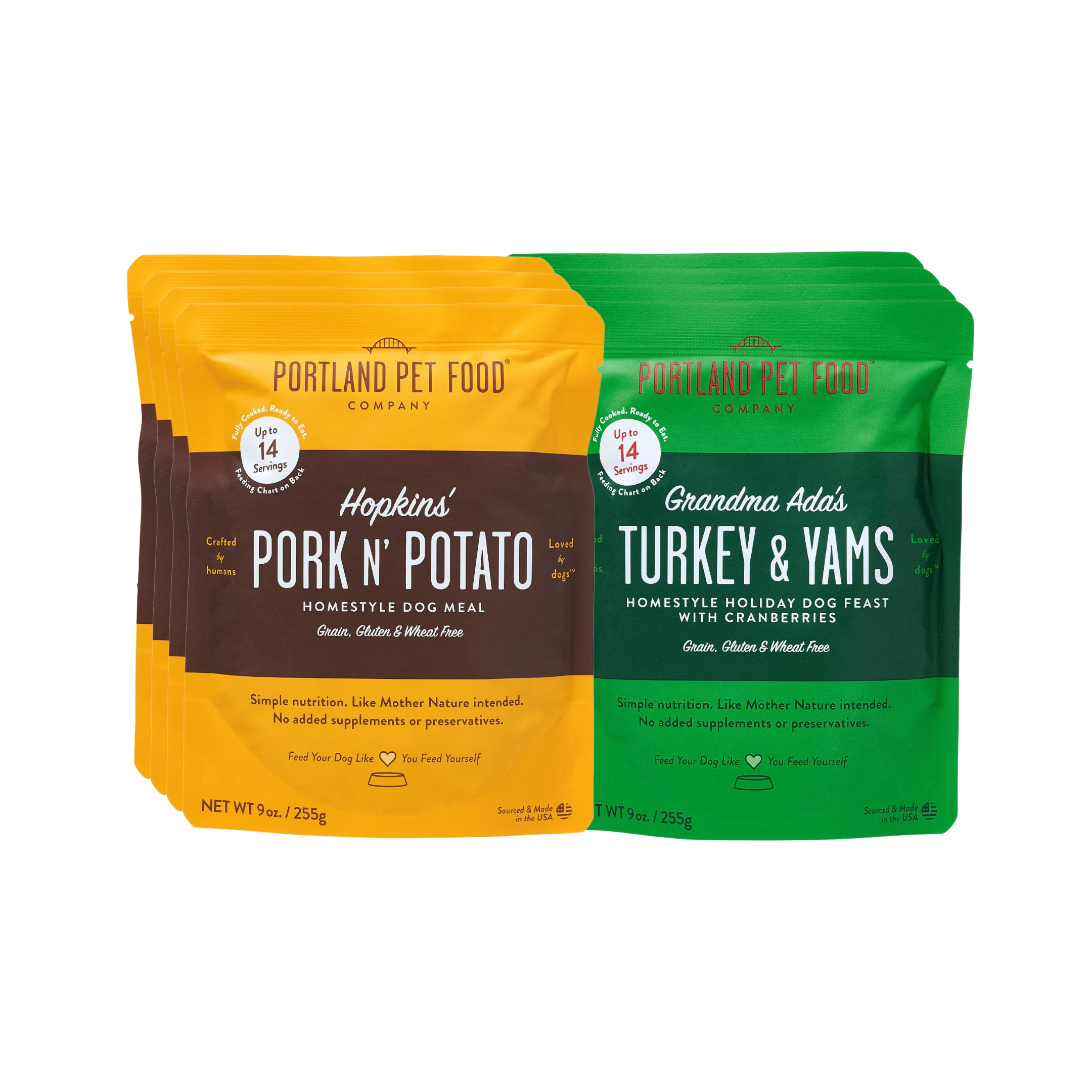 Breathable Portland Pet Food Company Grain- Dog Meal Variety Human-Grade Dog Meal Mixer or Meal Topper 9 oz Pouches Easy-to-Use