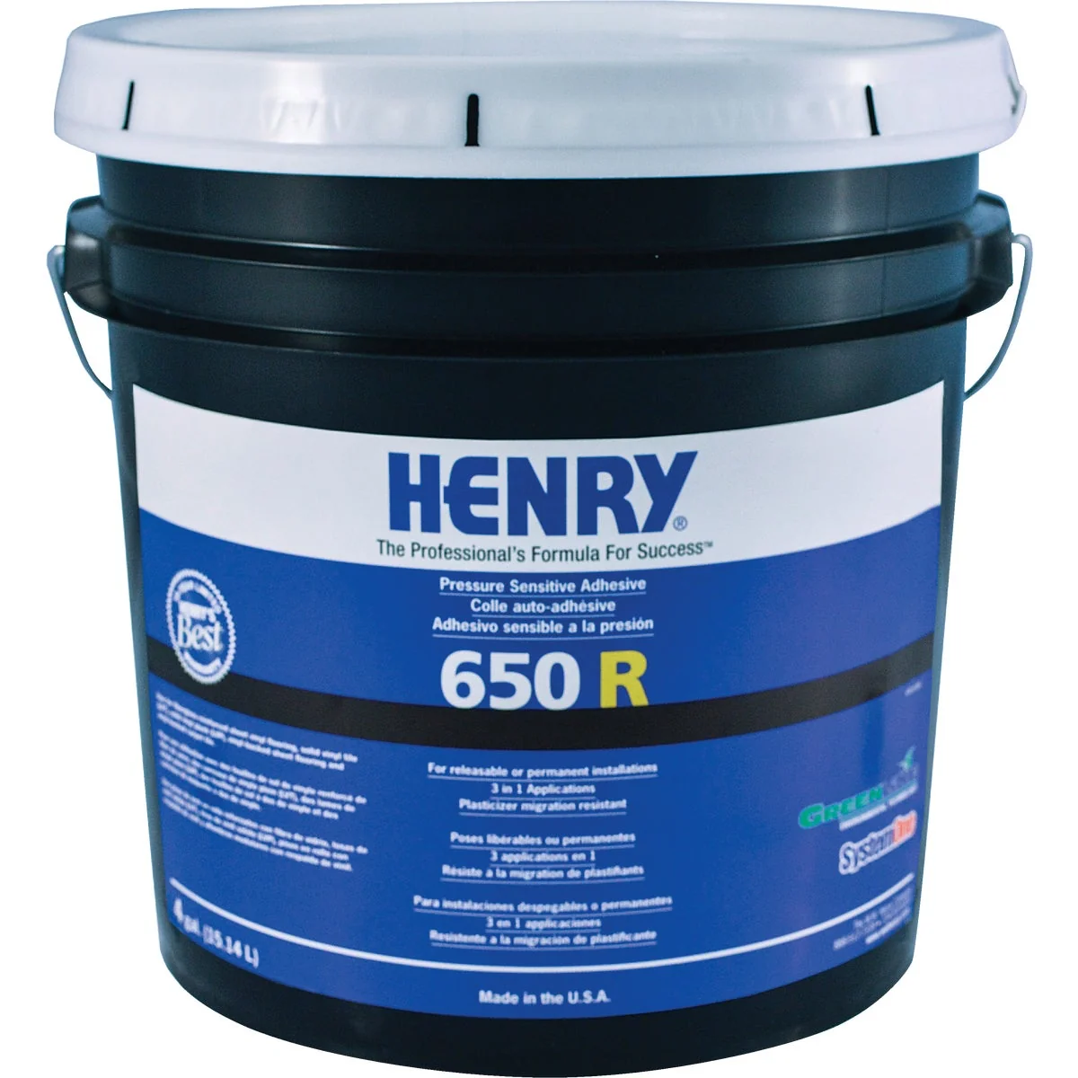 Reusable Henry Releasable Bond Pressure Sensitive Fiberglass Sheet Vinyl Floor Adhesive 4 Gal. Durable