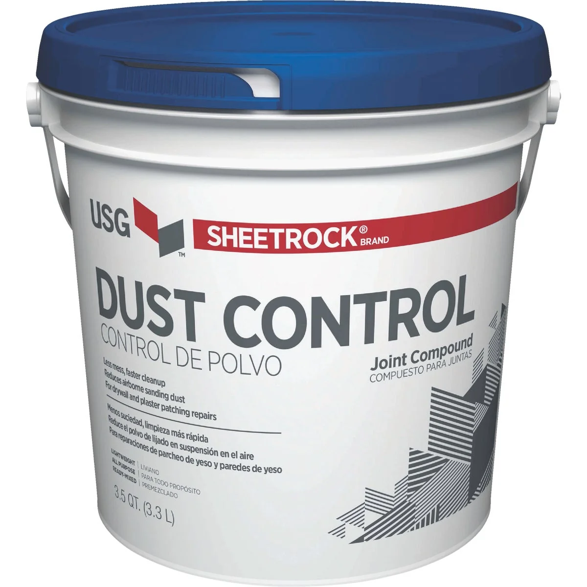 Contemporary Sheetrock 3.5 Qt. Pre-Mixed Lightweight All-Purpose Dust Control Drywall Joint Compound Pure
