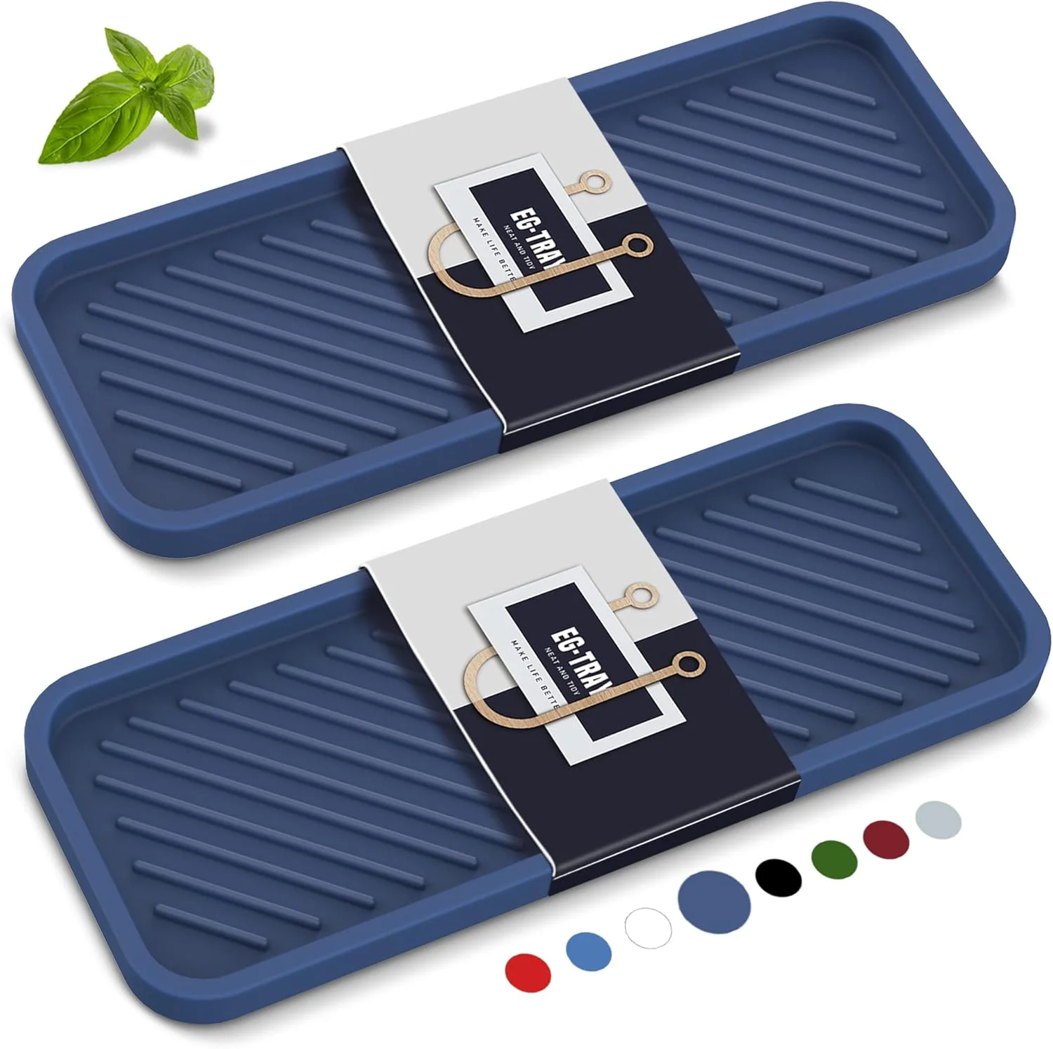 Practical EG-SIPRO Silicone Sink Organizer Tray 2-Pack Sasa Color Unisex Quality