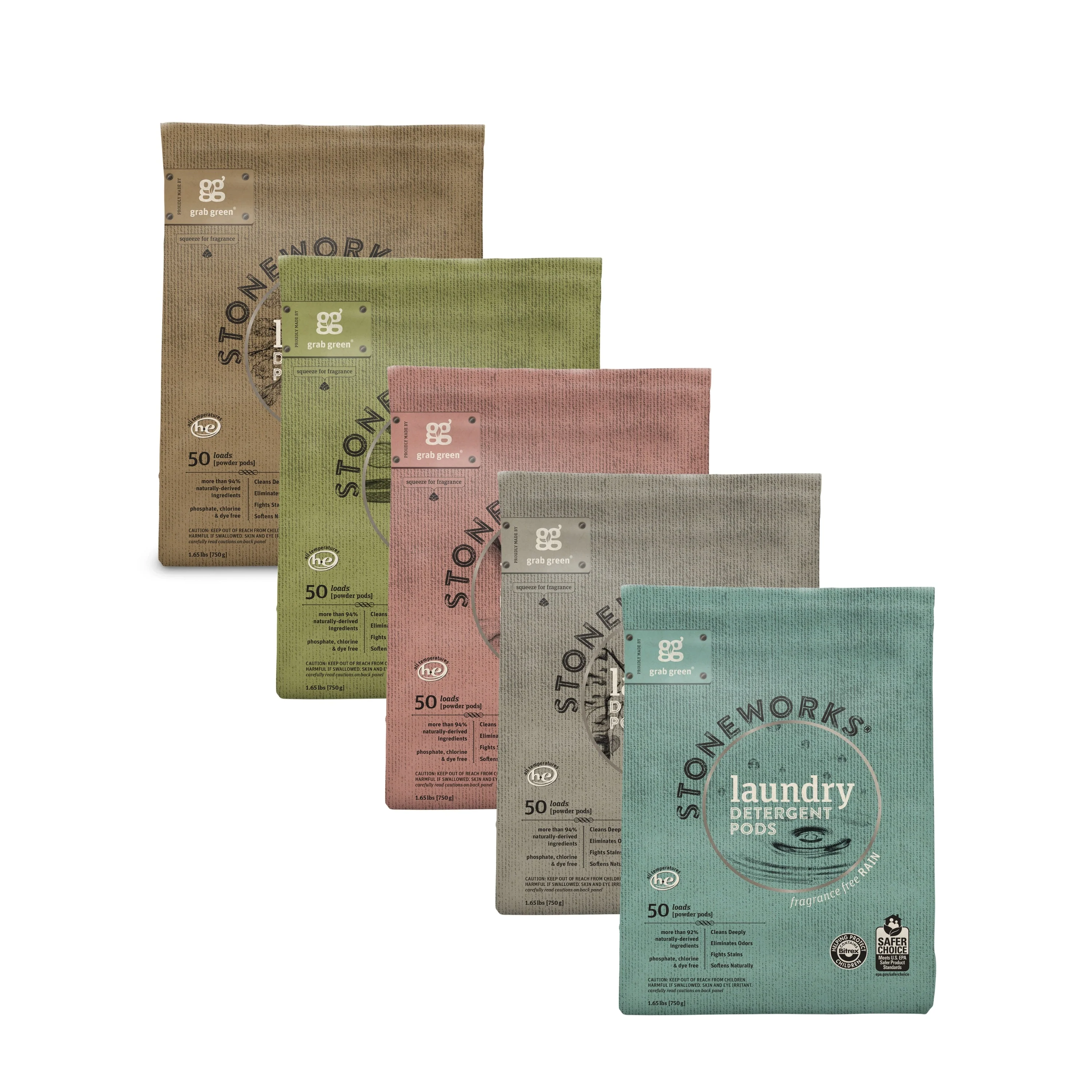 Enhanced grab green Stoneworks Laundry Pods - Variety Pack Luxury