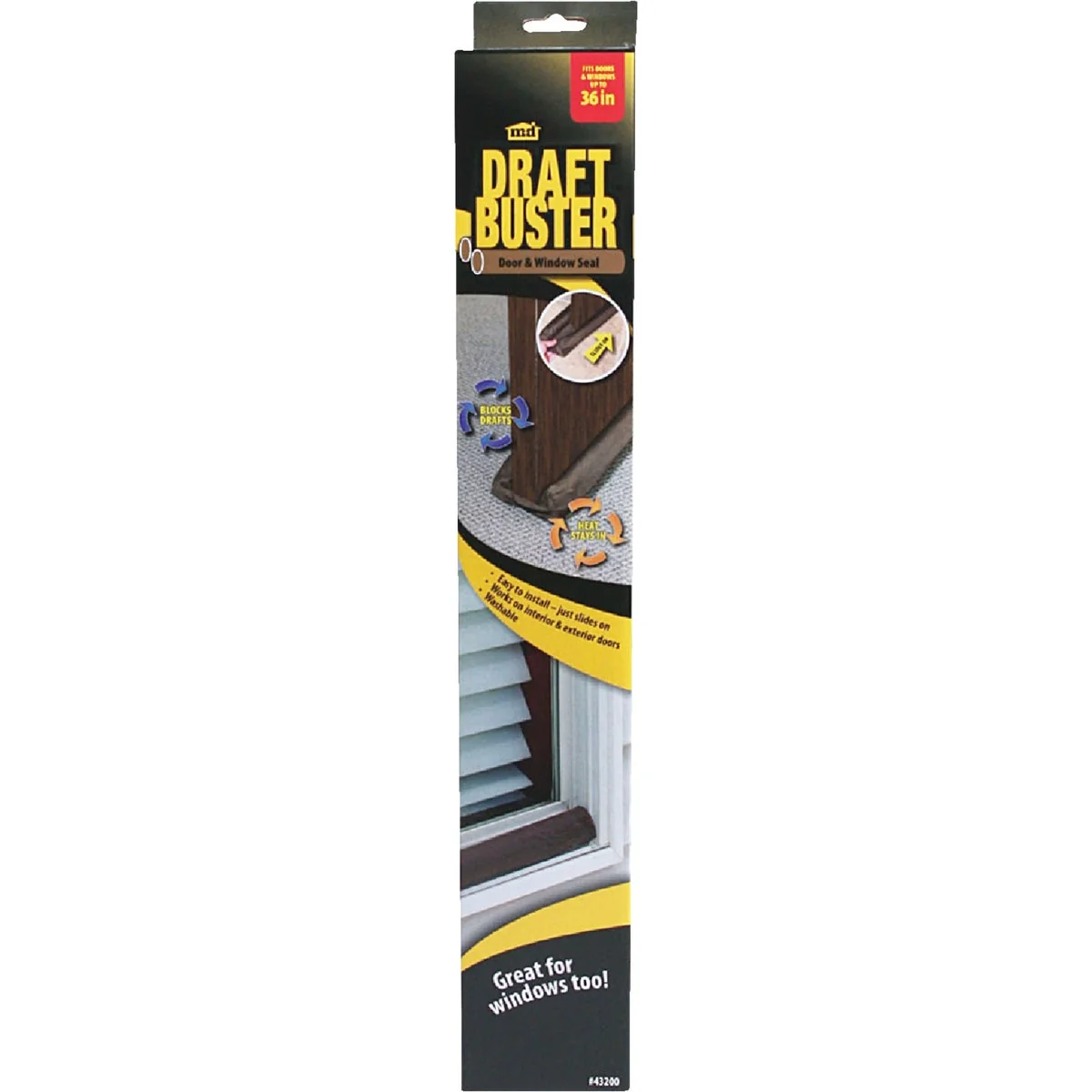 Sophisticated M-D 36 Brown Draft Stop Cloth Seal Stylish