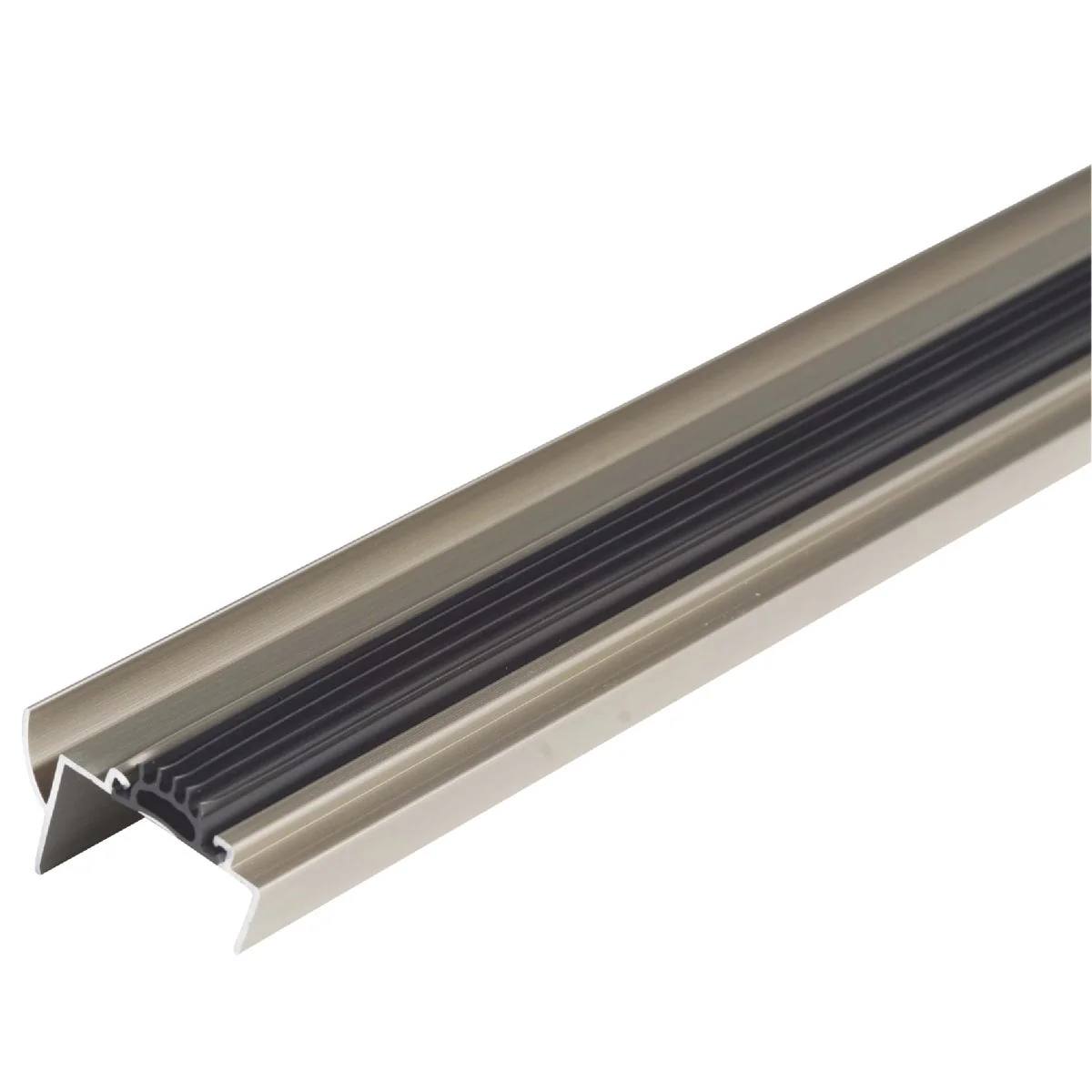 Contemporary M-D Ultra 2 In. W. x 1.5 In. H. x 36 In. L. Satin Nickel Vinyl U-Shaped Door Bottom with Drip Cap for 1-3 4 In. Door Fine