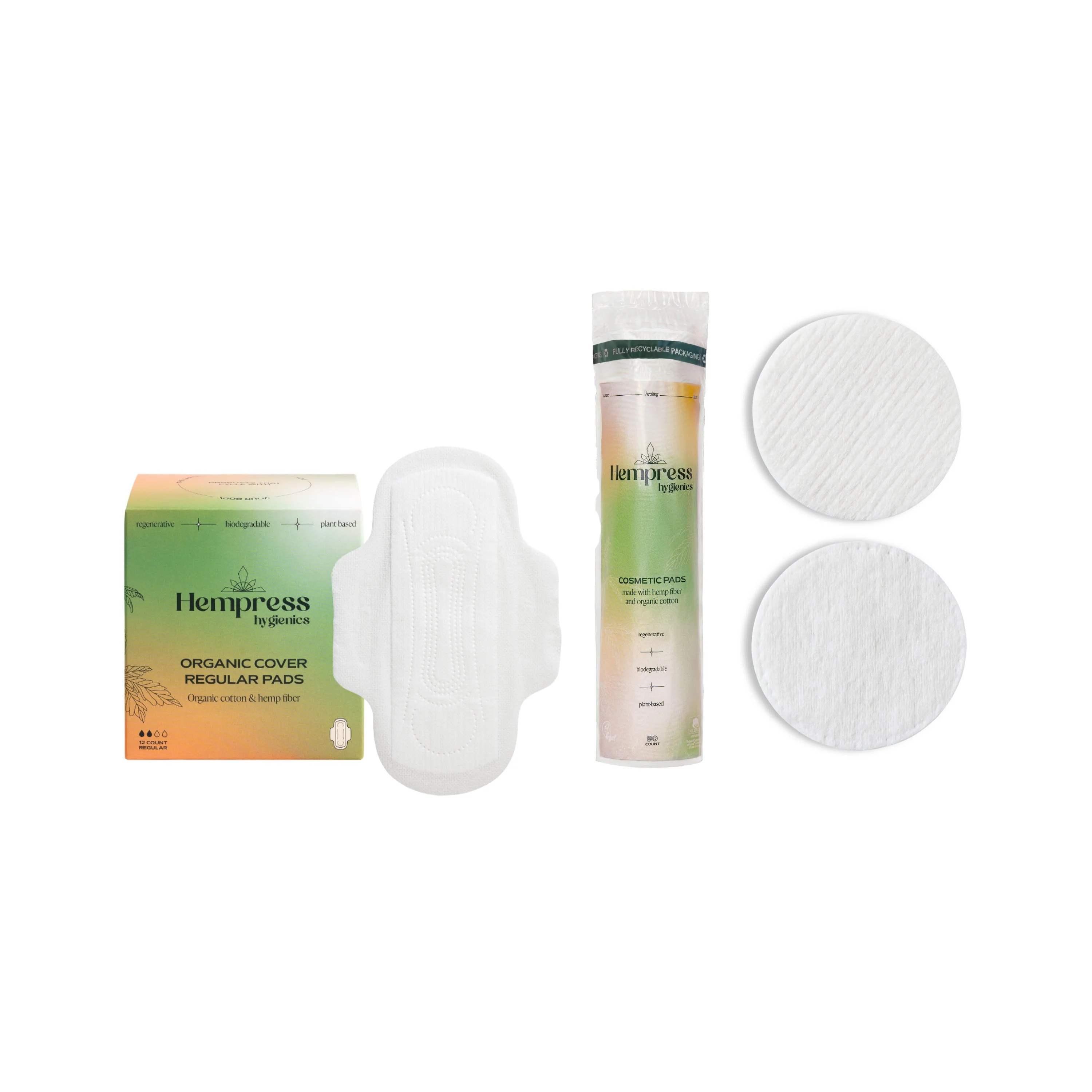 Enhanced Hempress Hygienics Buy Hemp Regular Pads Get Hemp Cosmetic Rounds Professional