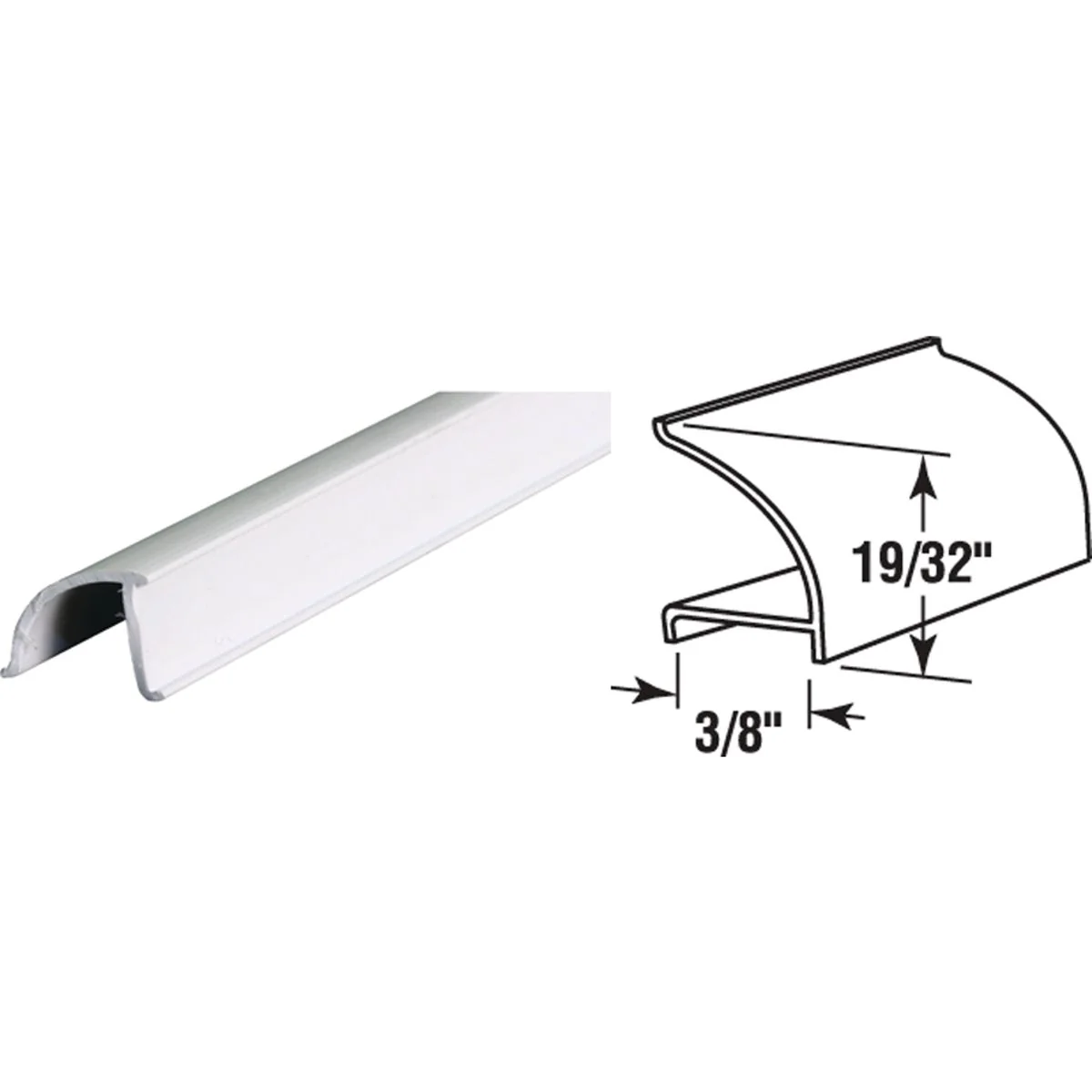 Flexible Prime-Line 3 8 In. Dia. x 72 In. L. White Vinyl Rigid Snap-In Glass Spline Next-Generation