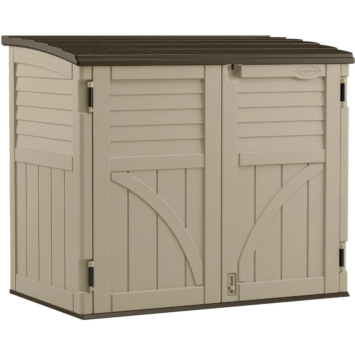 Easy-to-Use Suncast 34 Cu. Ft. Horizontal Storage Shed Natural