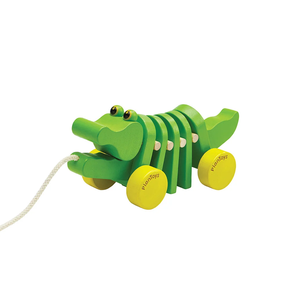Fine PlanToys Dancing Alligator Pull Toy for Toddlers Artisan