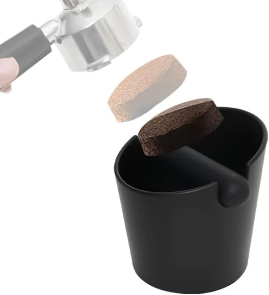 Excellent Chulux Knock Box for Espresso – 5 Inch Silicone Coffee Grounds Container with Removable Knock Bar Anti-Slip Base Shockproof Easy to Clean Soft