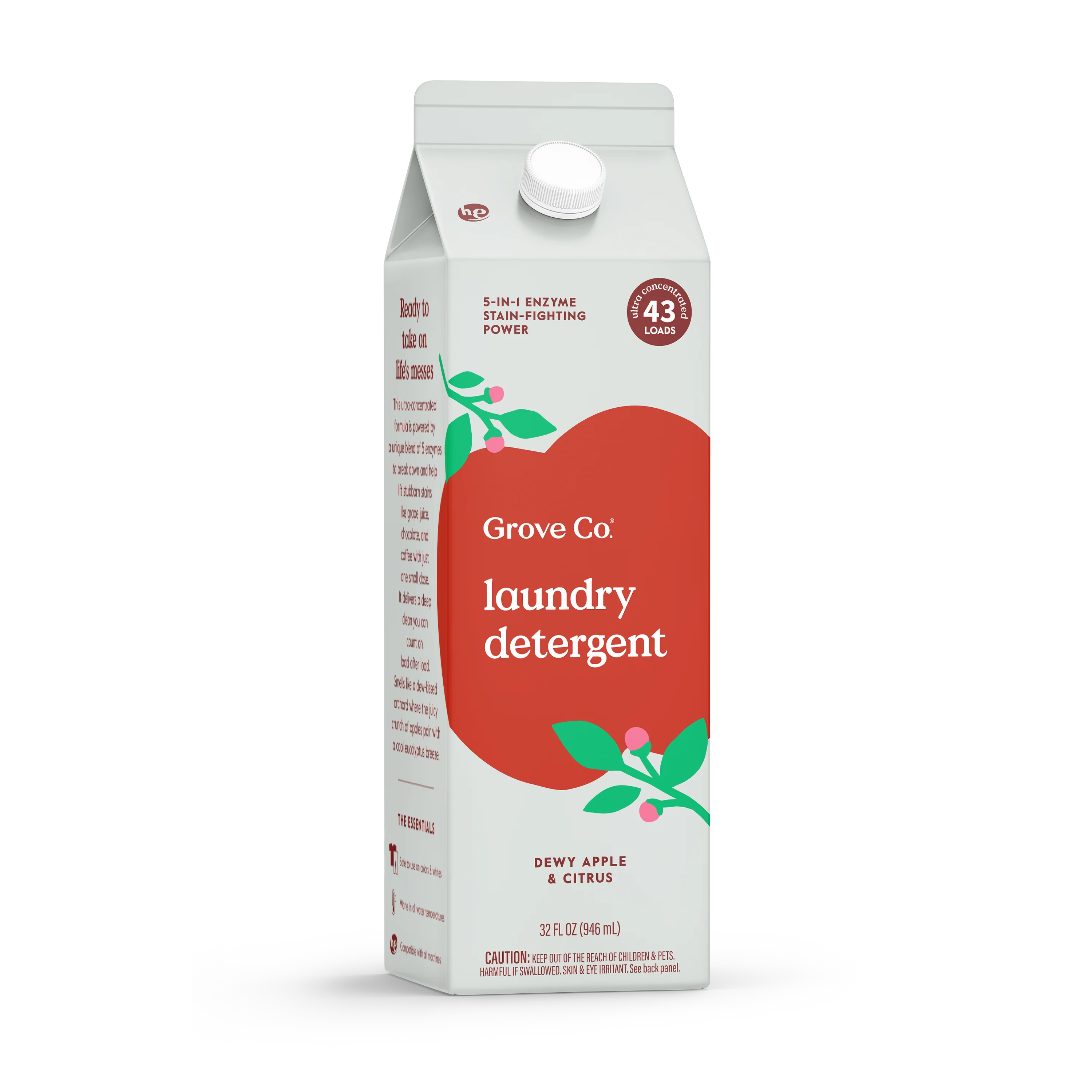 Green Grove Co. Laundry Detergent – 5-in-1 Enzyme Stain Fighting Power Specialty