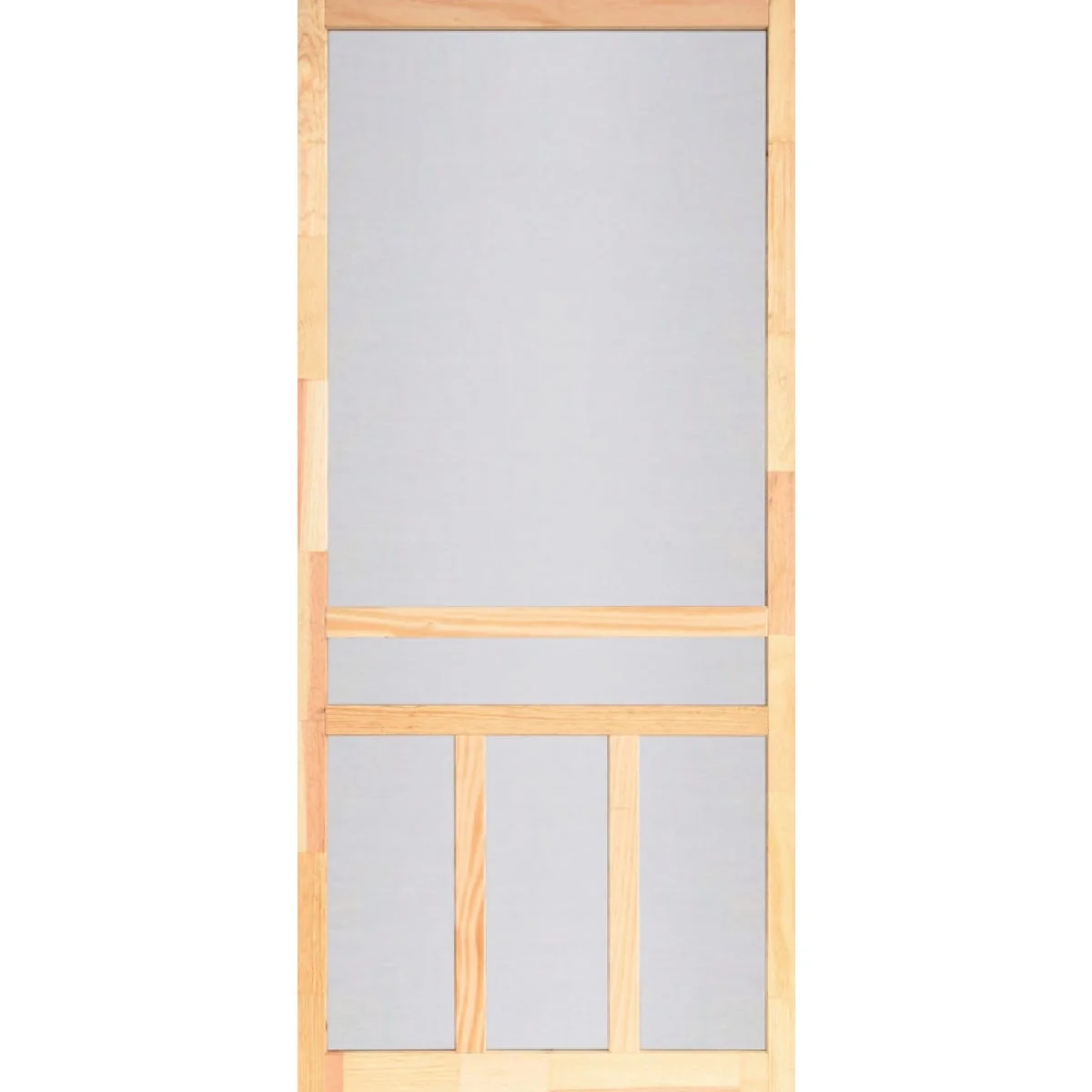 Functional Screen Tight Creekside 30 In. W x 80 In. H x 1 In. Thick Natural Fingerjoint Wood T-Bar Screen Door Traditional