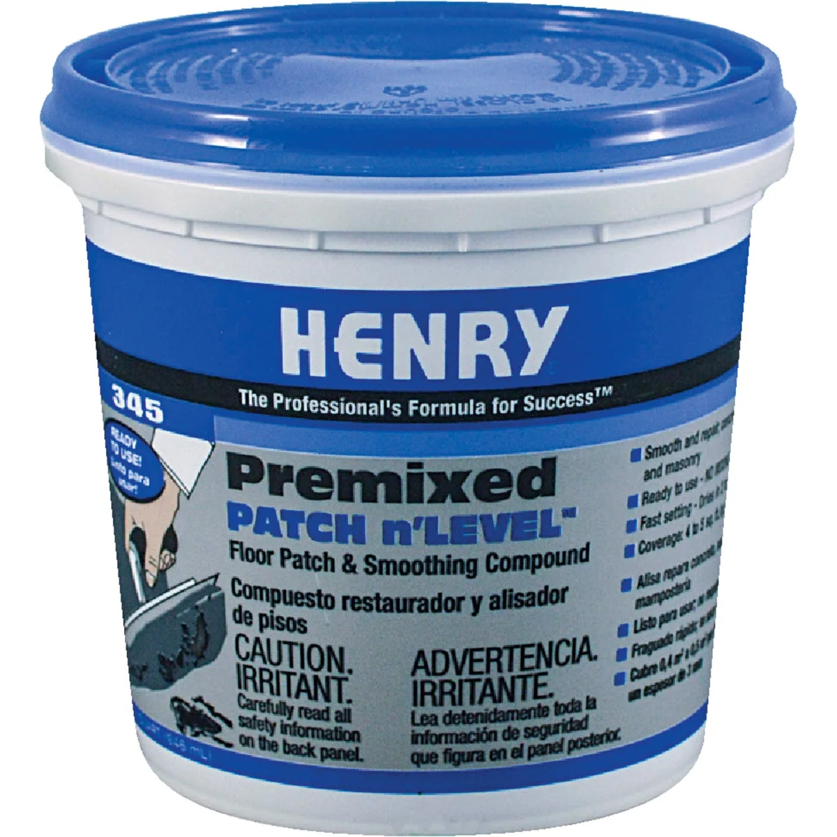 Recyclable Henry 345 Premixed Patch n'LEVEL Floor Patch Smoothing Compound Gray 1 Qt. Outstanding