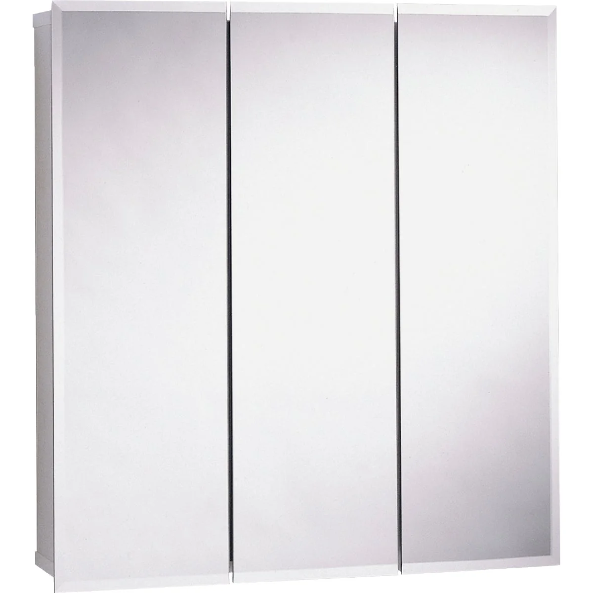 Exclusive Zenith Frameless Beveled 35-7 8 In. W x 29-7 8 In. H x 4-1 2 In. D Tri-View Surface Mount Medicine Cabinet Versatile