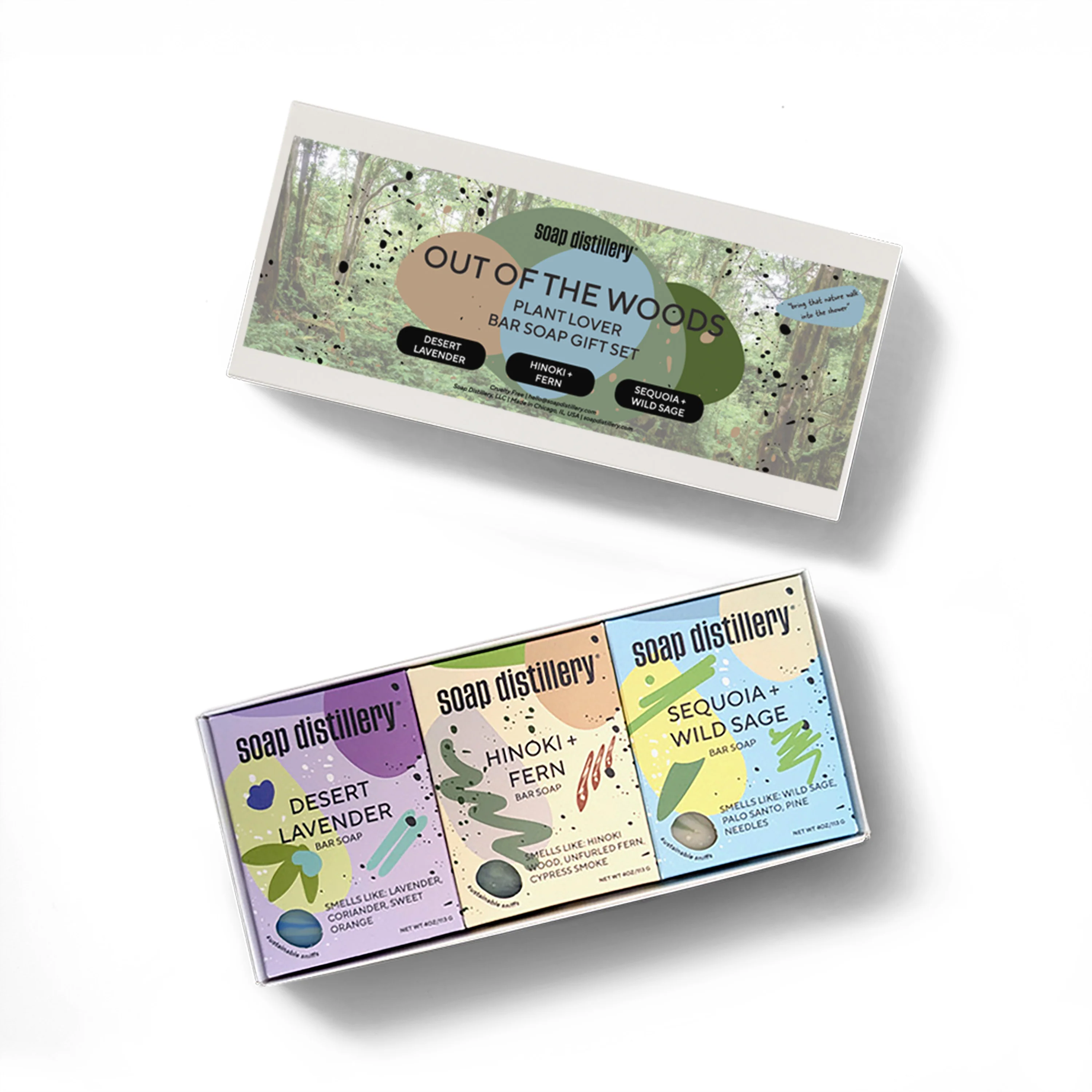 Safe Soap Distillery Out of the Woods Three Soap Gift Set Clean