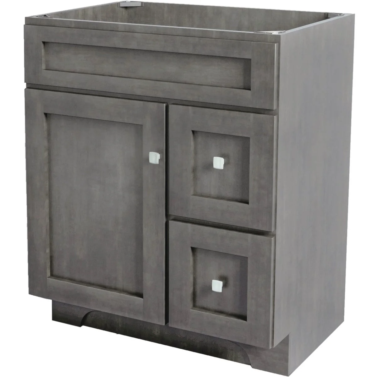 Fine Crafted CraftMark St. Paul Designer Gray Stained 30 In. W x 34 In. H x 21 In. D Vanity Base 1 Door 2 Drawer Carefully Designed