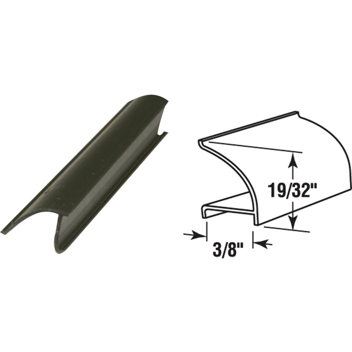 Carefully Designed Prime-Line 3 8 In. Dia. x 72 In. L. Black Vinyl Rigid Snap-In Glass Spline Prestigious