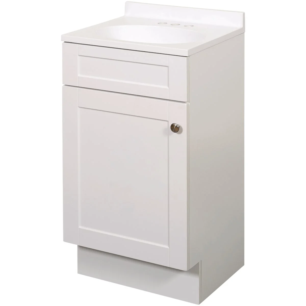 Effective Zenith Zenna Home White 18 In. W x 35 In. H x 16 In. D Shaker Vanity with White Cultured Marble Top Functional
