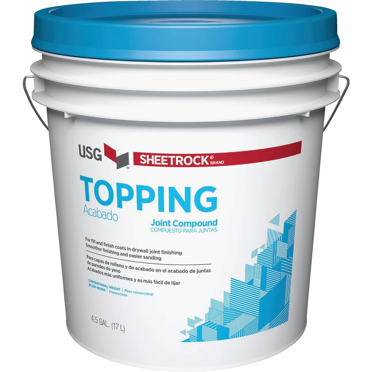 Top-Quality Sheetrock 4.5 Gal. Pre-Mixed Topping Drywall Joint Compound Secure