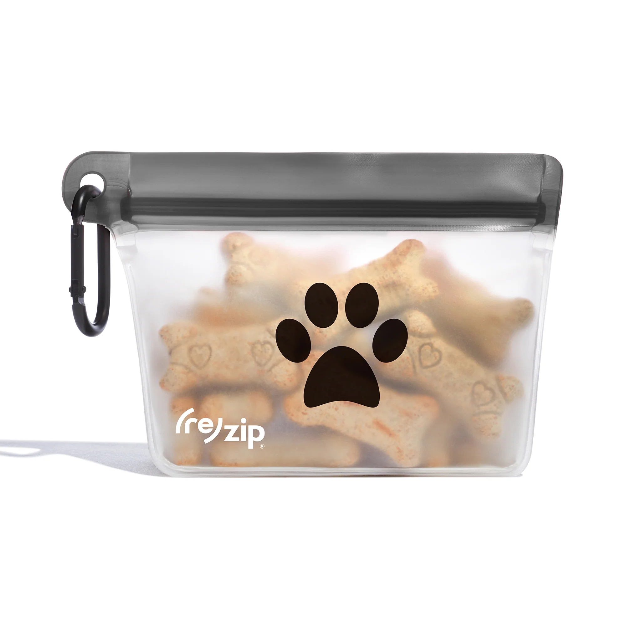Traditional re zip Airtight Pet Treat Bag Carabiner Pure
