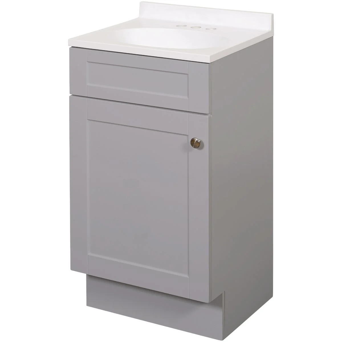 Functional Zenith Zenna Home Cool Gray 18 In. W x 35 In. H x 16 In. D Shaker Vanity with White Cultured Marble Top Professional