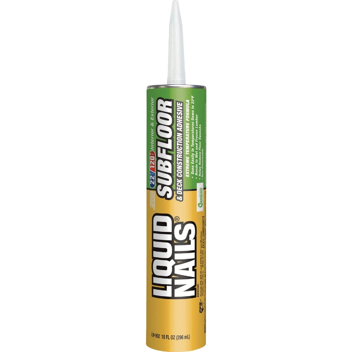 First-Class LIQUID NAILS 10 Oz. Subfloor Deck Construction Adhesive Clean