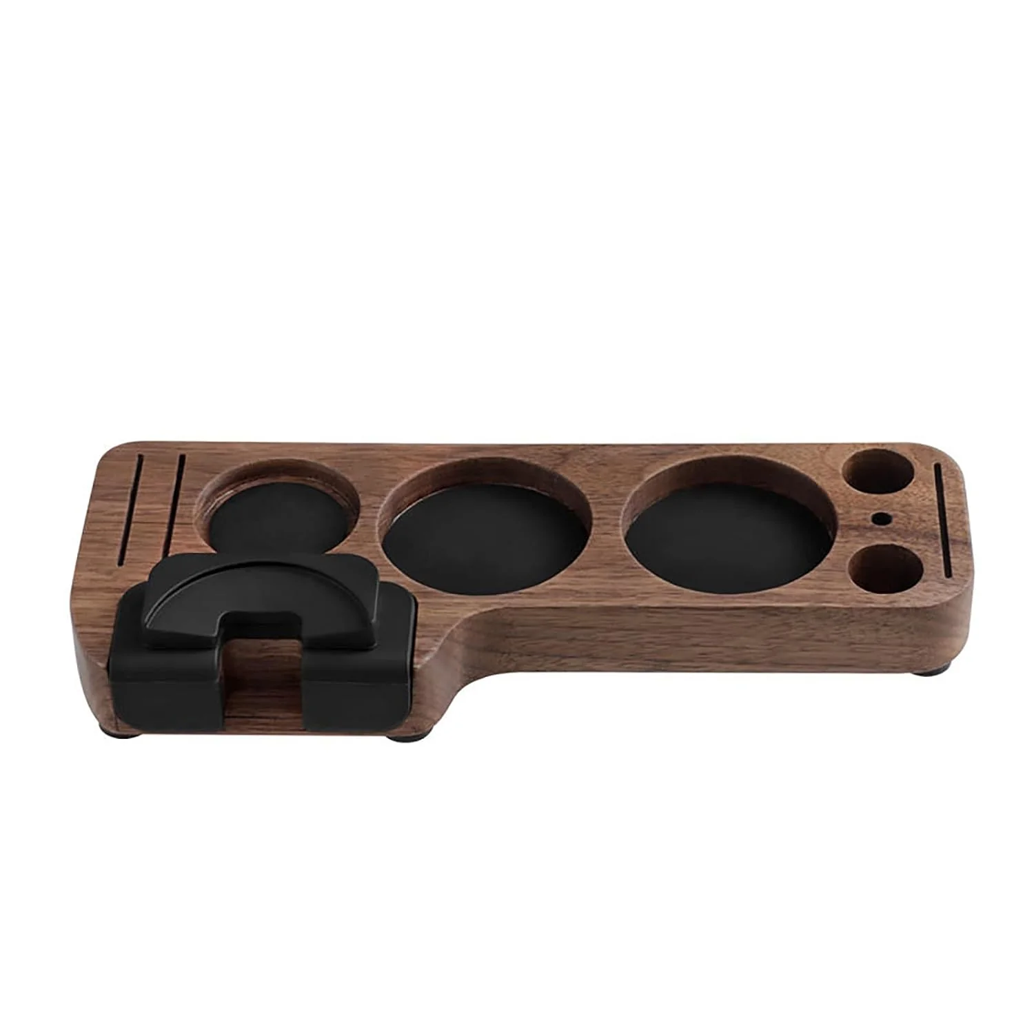 Fine Crafted Joyeee Wooden Espresso Tamping Station Portafilter Tamping Stand Espresso Coffee Organizer Box Fit for Storage 51 53 58MM Espresso Tamper Mat Portafilter Holder Accessories not included Versatile