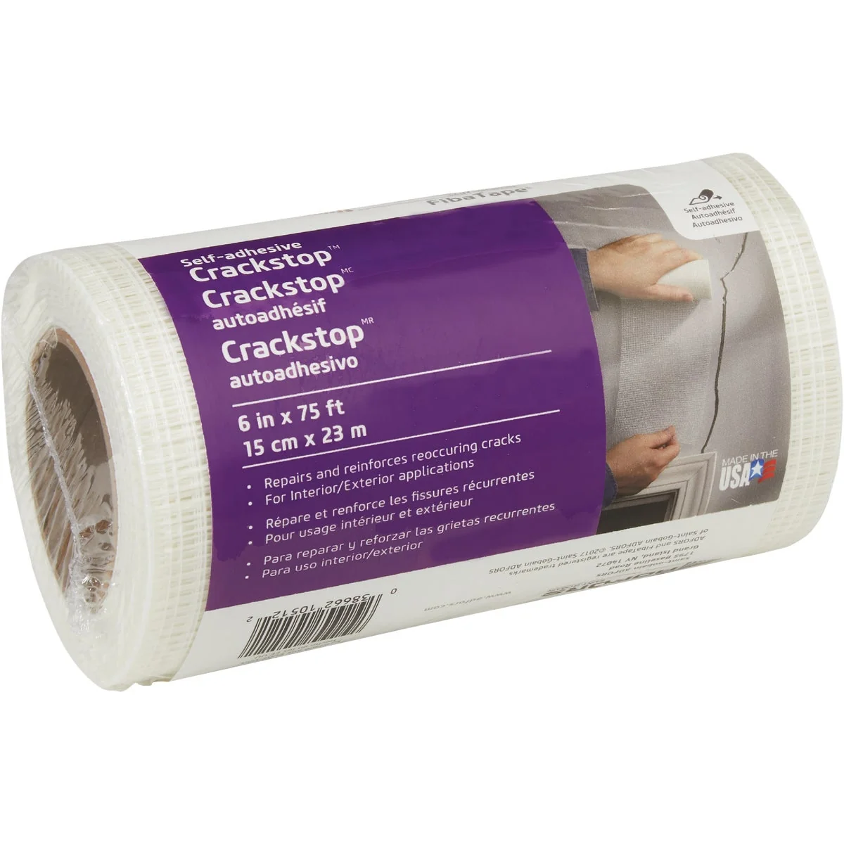 Eco-Friendly FibaTape Crackstop 6 In. x 75 Ft. Self-Adhesive Repair Fabric Practical