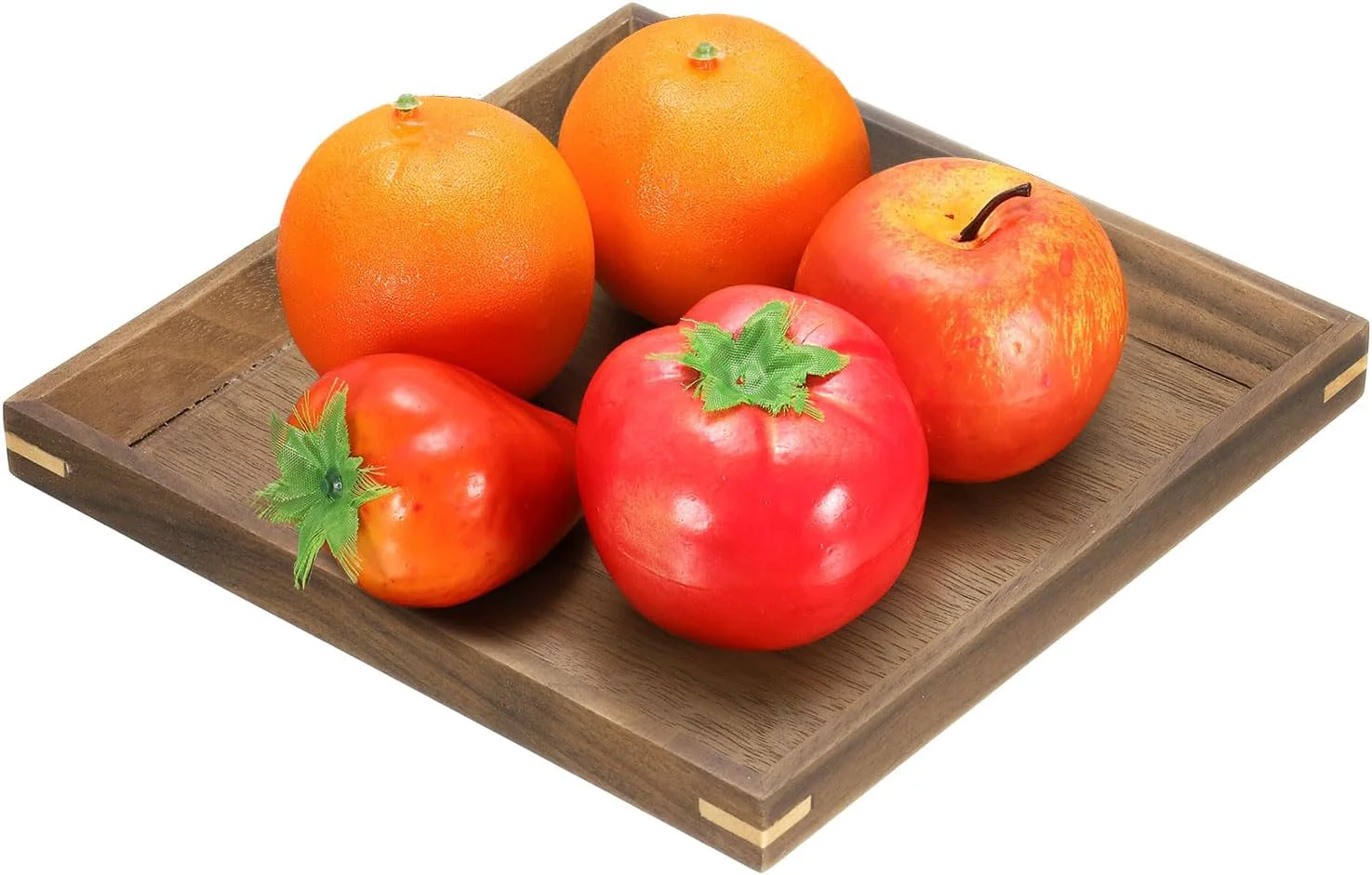 Original uxcell Bamboo Serving Tray 6 x 6 Inch Square Wooden Trays Portable Serving Platters for Food Fruit Snacks Bread Vanity Weddings Picnics Fashionable