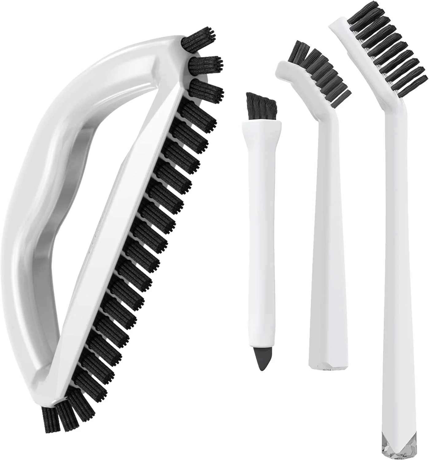 Natural Grout Cleaning Brush Set 4 Pcs Heavy Duty Hand Grout Scrub Brush Detail Cleaning Brush Set for Baseboards Floor Corners Shower Bath Tub Tiles Luxury
