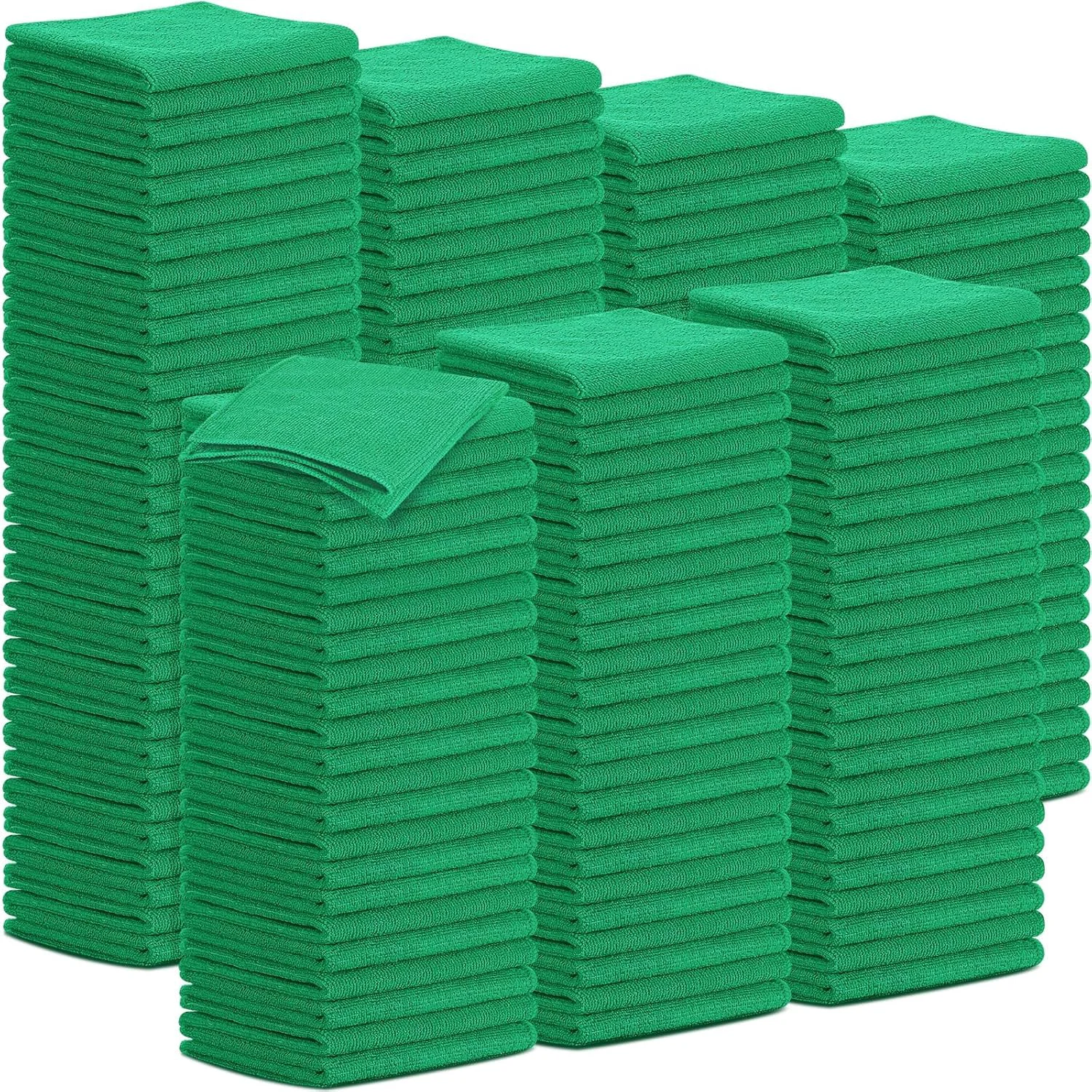 Functional Tenare 100 Pack 12'' x 12'' Microfiber Cleaning Cloths Reusable Cleaning Rags Bulk Microfiber Towels Softer Highly Absorbent Washcloths for House Organic