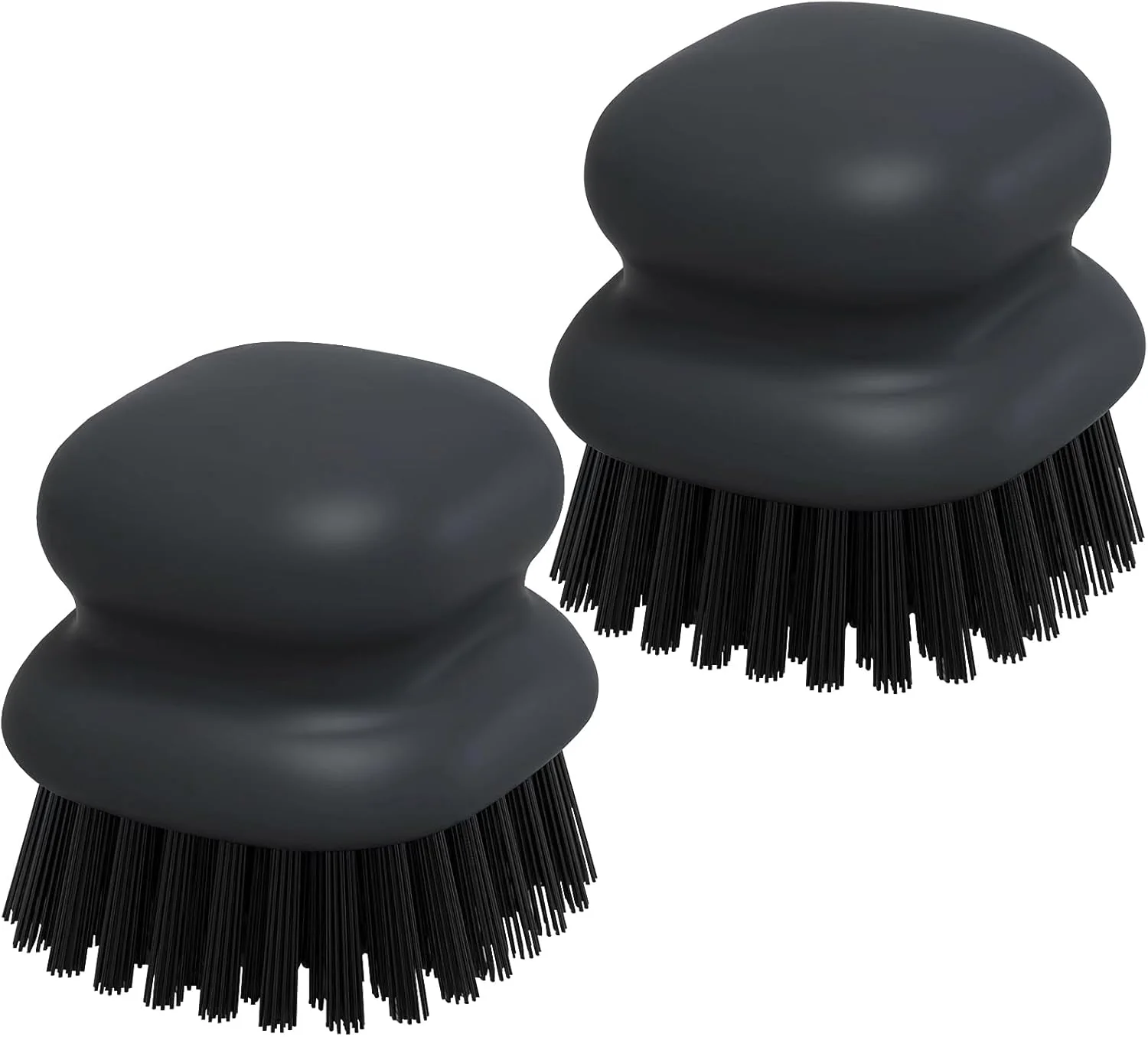 Breathable 2Pack Dish Scrub Brush Palm Brush Dish Scrubber with Ergonomic Grip Kitchen Scrub Brushes for Cleaning for Pans Pots Kitchen Sink Cleaning-Black Green