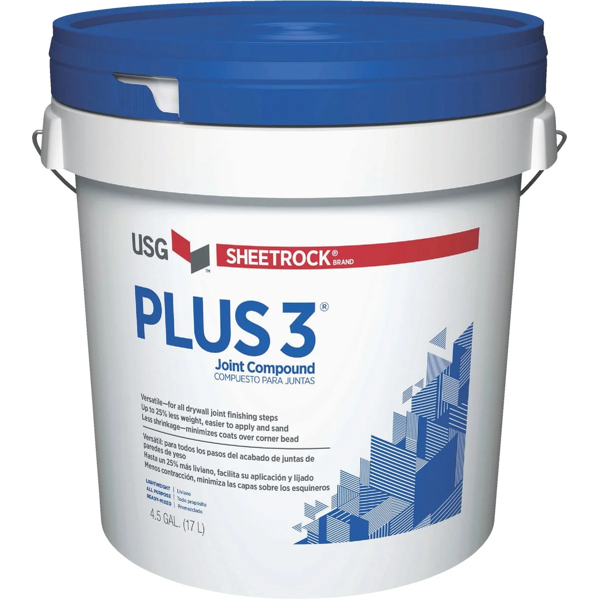 Pure Sheetrock Plus 3 Pre-Mixed 4.5 Gal. Pail Lightweight All-Purpose Drywall Joint Compound Contemporary