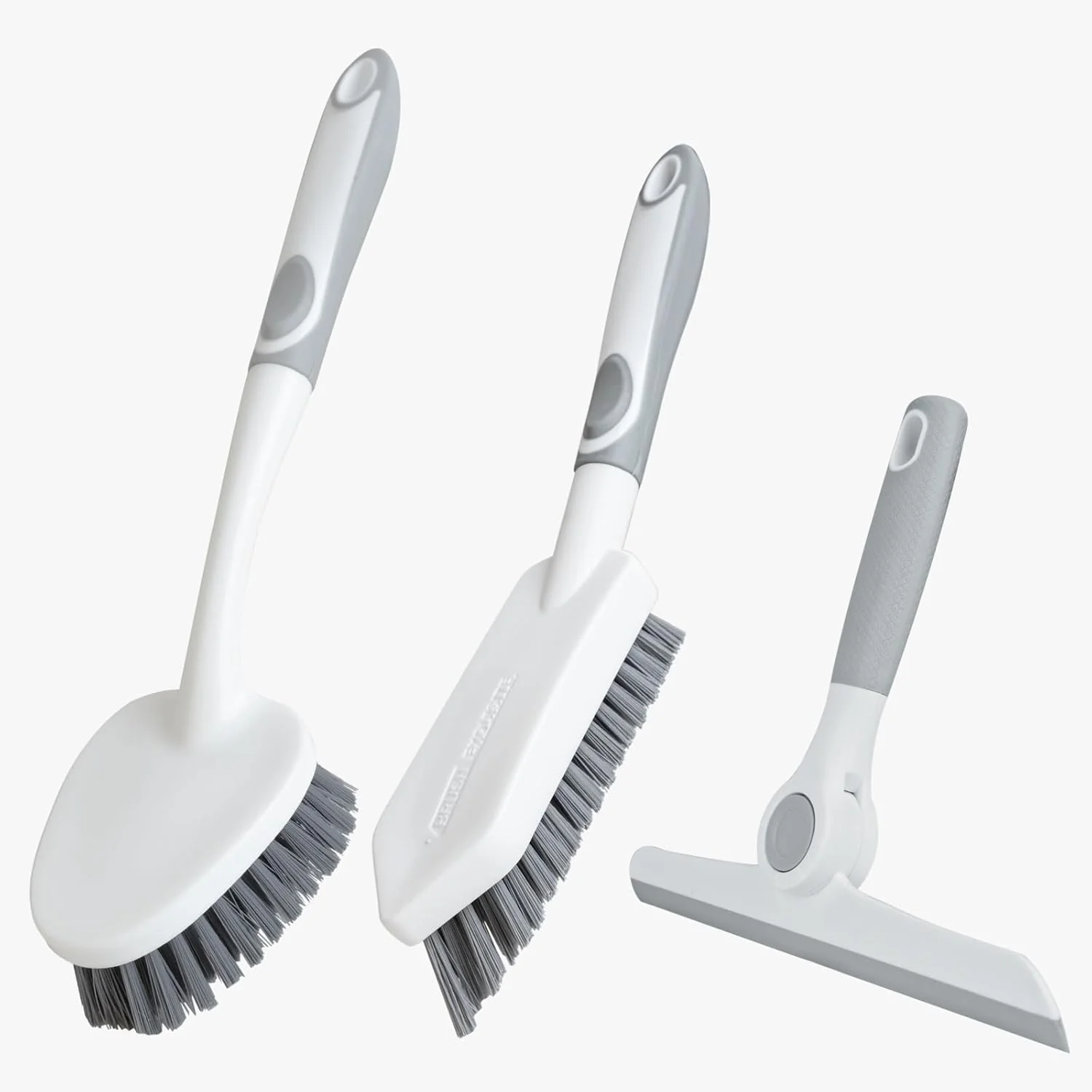 Quality 3 Pack Heavy-Duty Scrub Brush Set Grout Brush Shower Squeegee Shower Cleaning Brush with Non-Slip Grip and Stiff Bristles Scrub Brushes for Excellent