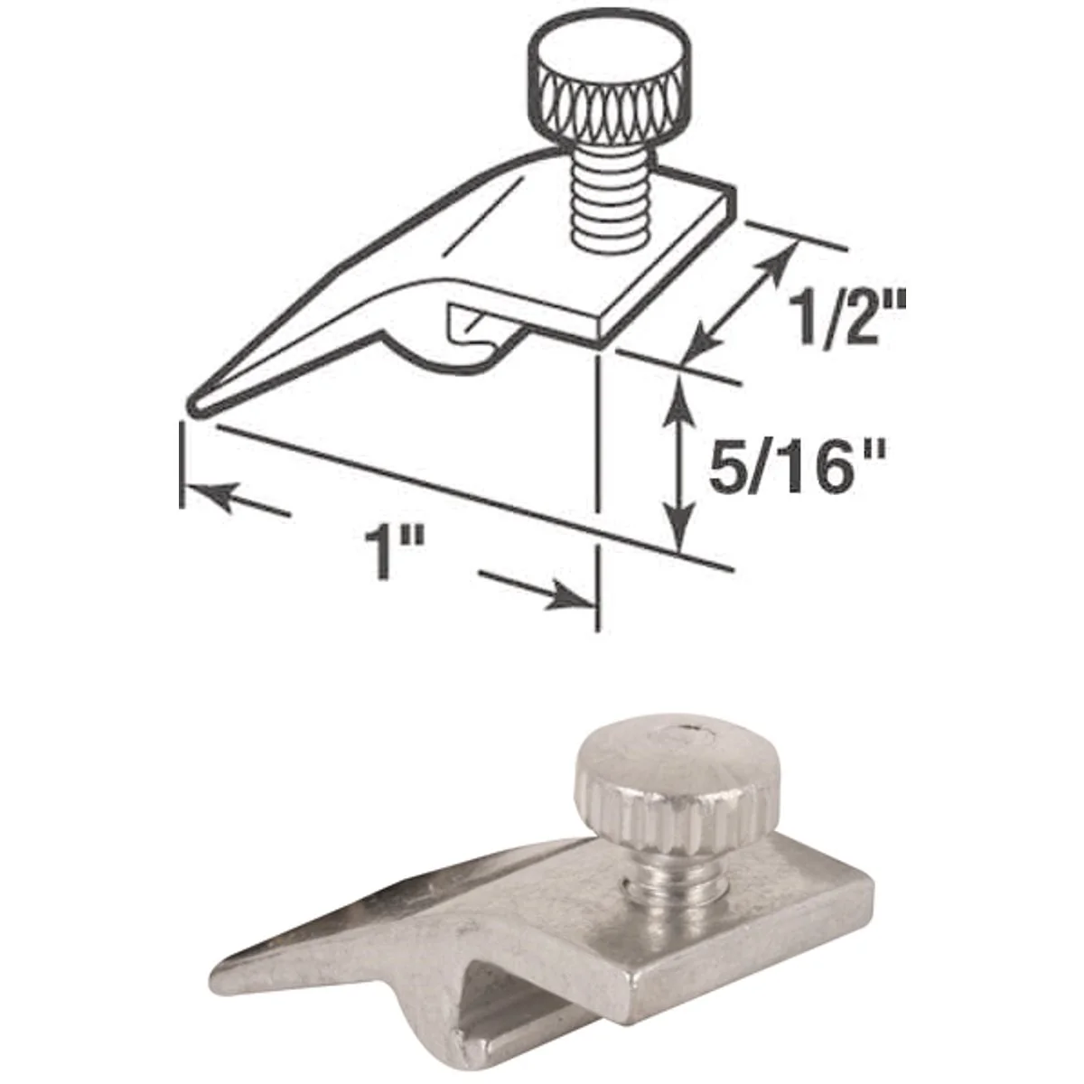 Pure Prime-Line 1 2 In. W. x 5 16 In. H. x 1 In. L. Storm Door Panel Clip 8 Count Soft
