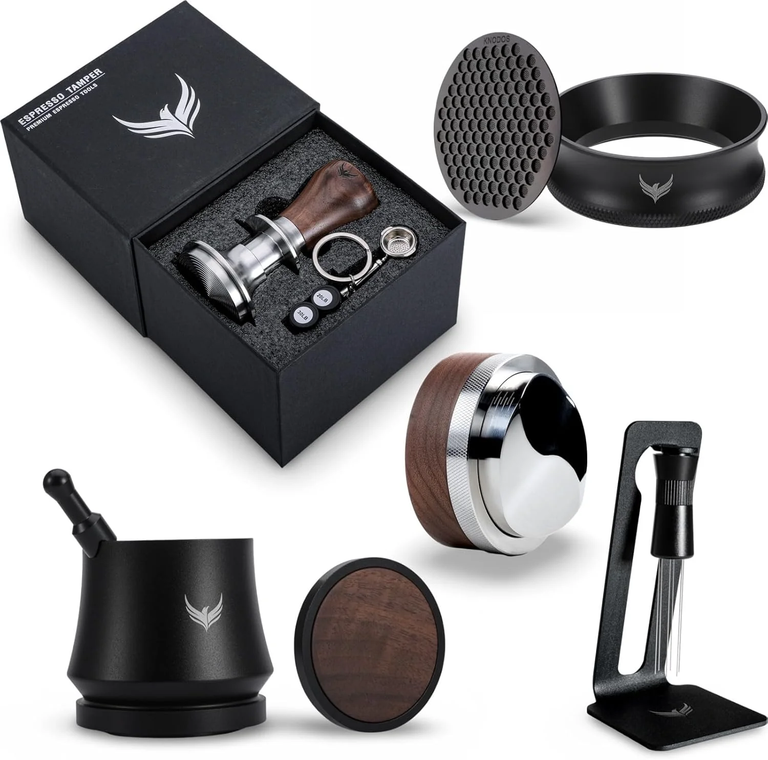 Breathable Espresso Machine Accessories 58mm Barista Tools Includes Blind Coffee Shaker Calibrated Tamper Coffee Distributor Portafilter Funnel Crafted