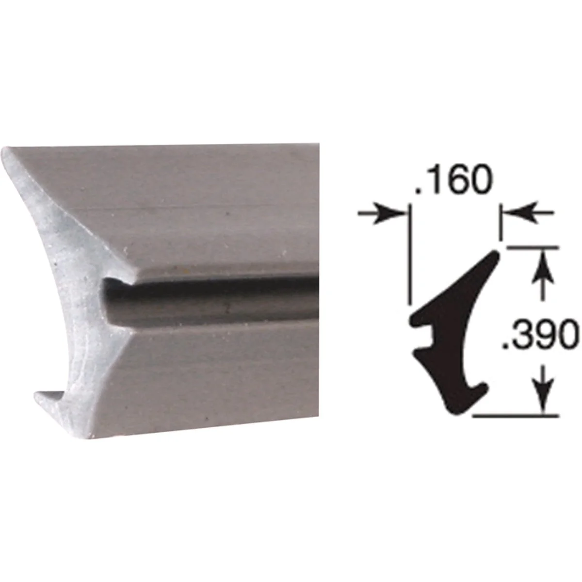 World-Class Prime-Line .160 x .390 x 200 Ft. Glass Retainer Glazing Spline Minimalist