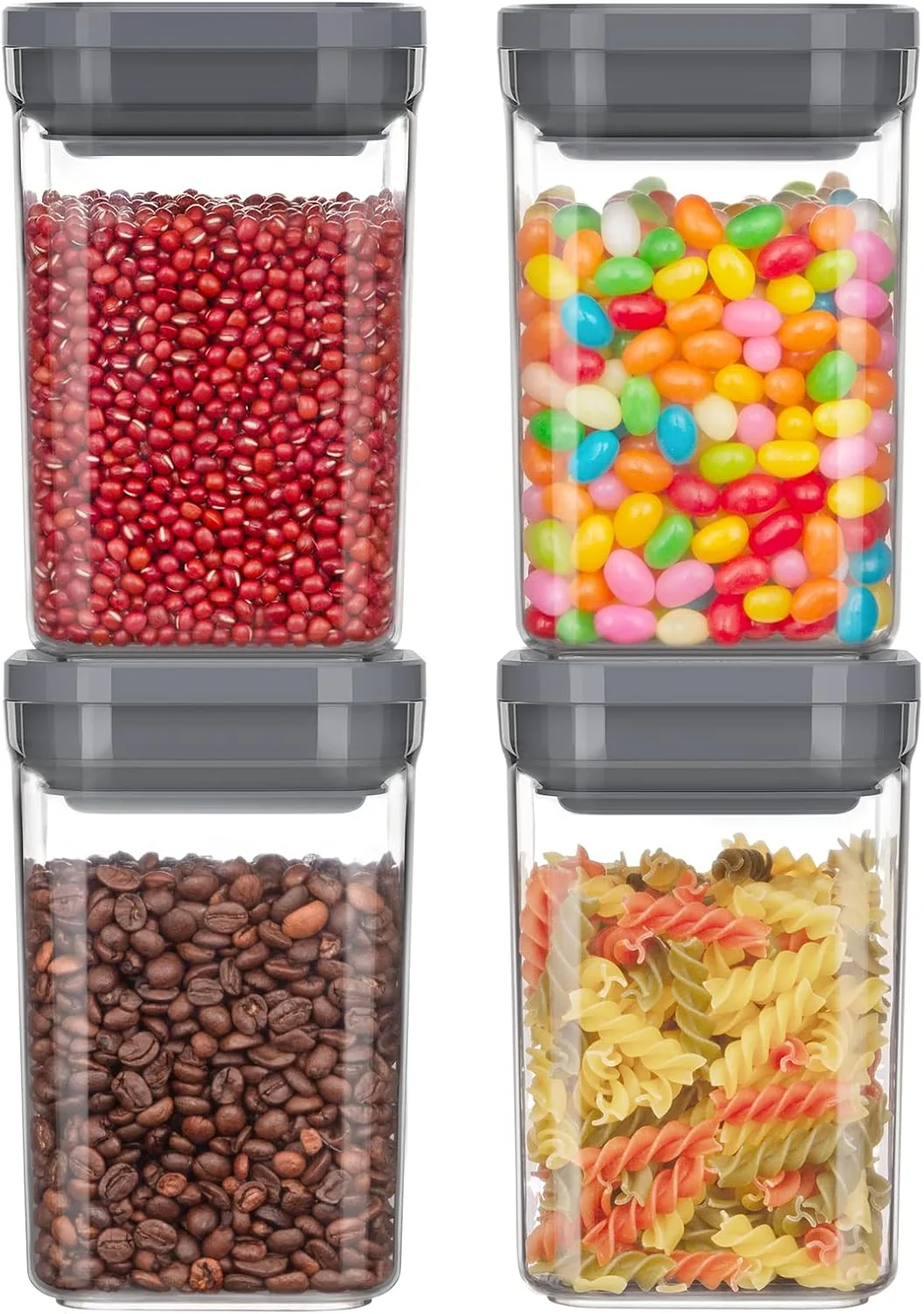 Professional MR.SIGA 4 Pack Airtight Food Storage Container Set for Pantry Organization Durable