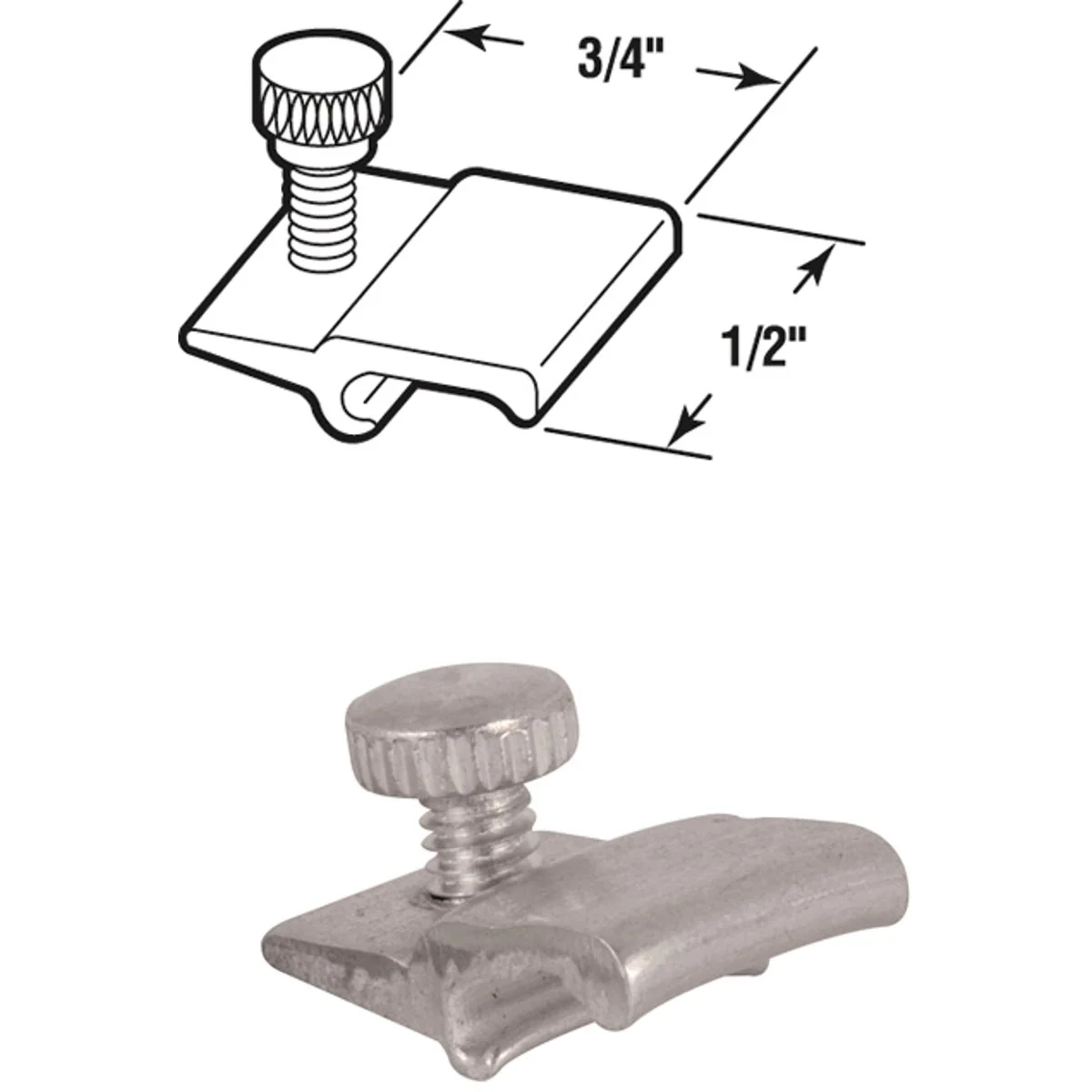 Soft Prime-Line 1 2 In. W. x 3 4 In. L. Storm Door Panel Clip with 1 16 In. Offset 8 Count Fine