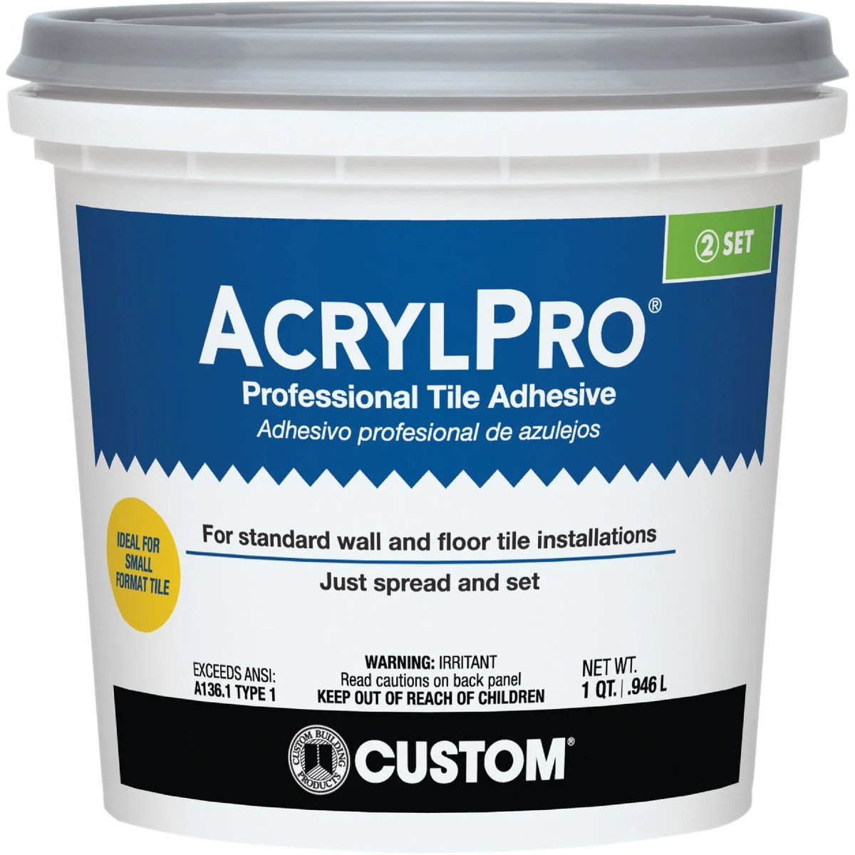 Responsible AcrylPro 1 Qt. Ceramic Tile Adhesive Expertly Made