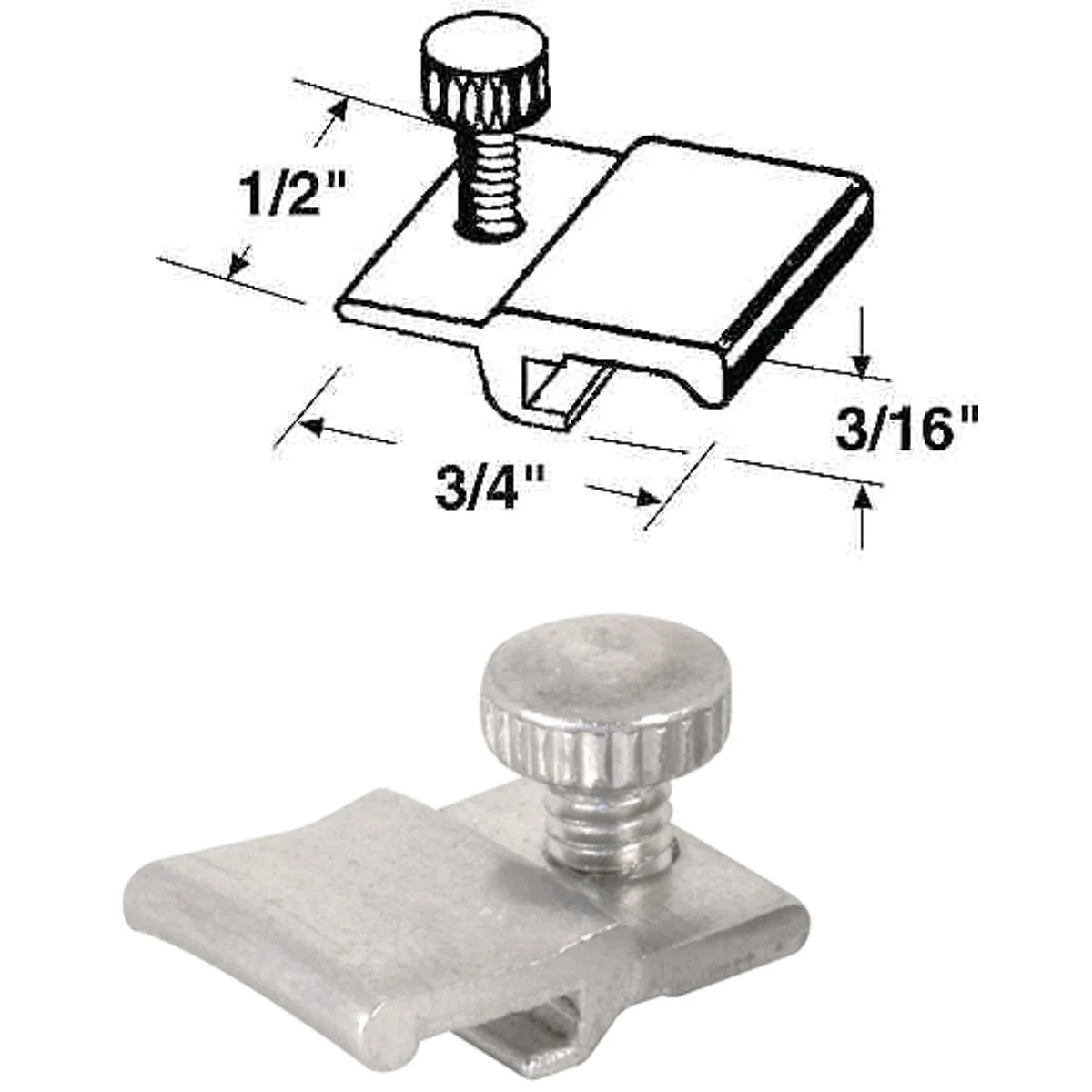Contemporary Prime-Line 1 2 In. W. x 3 16 In. H. x 3 4 In. L. Storm Door Panel Clip 8-Pack Trusted
