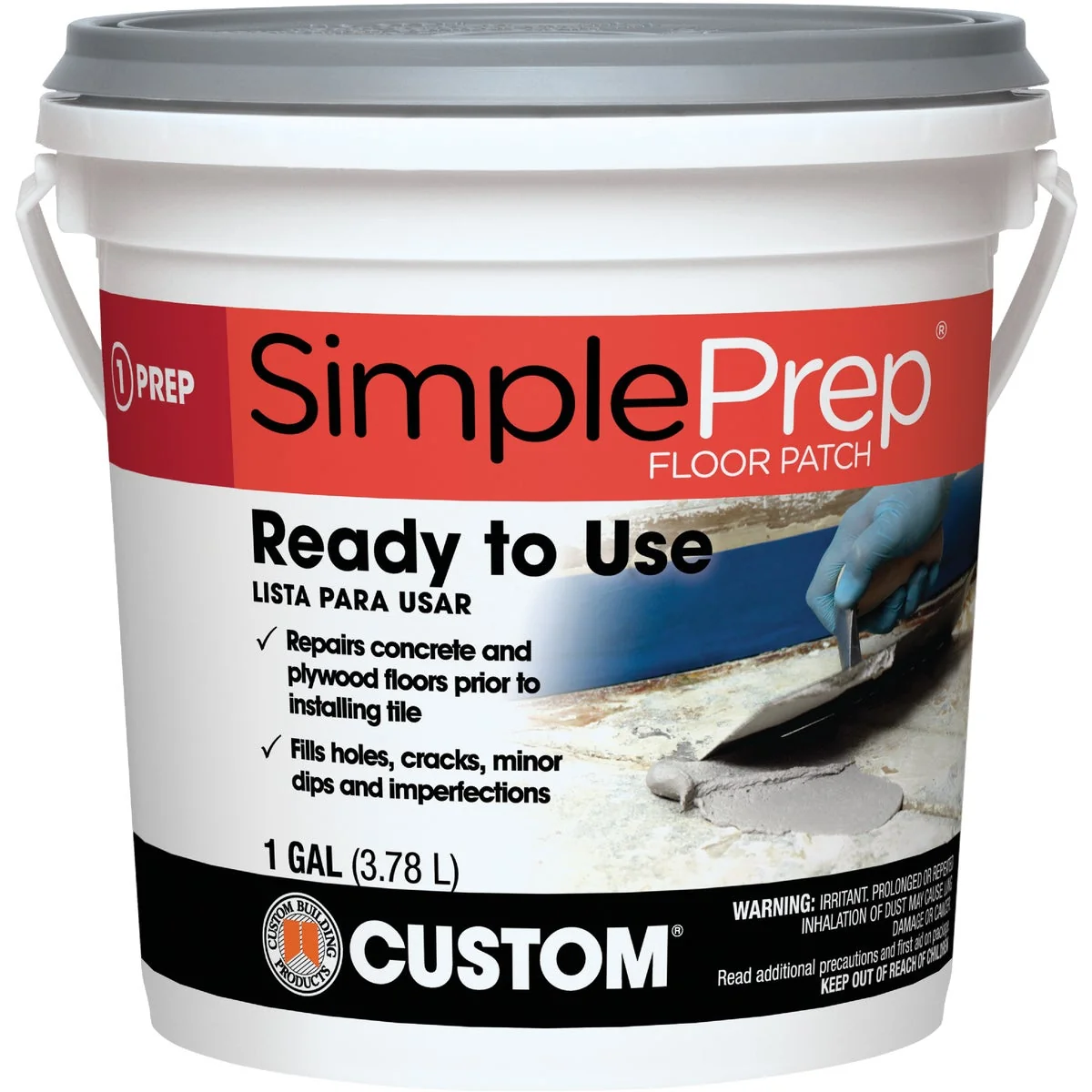 Contemporary SimplePrep Pre-Mixed Floor Patch Gray 1 Gal. Enhanced
